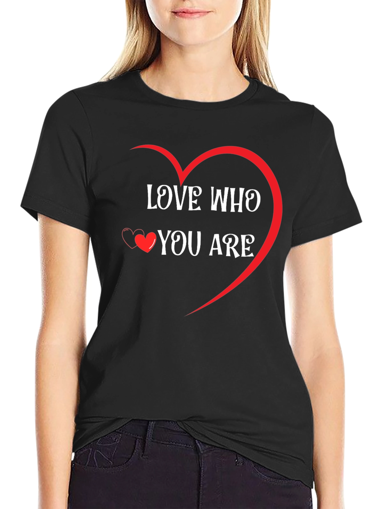 Black Love Who You Are Graphic Tee - Heart Design view 2