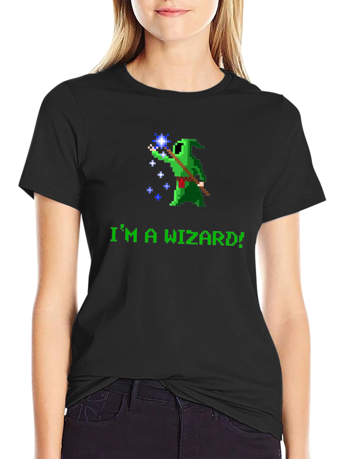 Black I'm a Wizard! Graphic Novelty Tee view 2