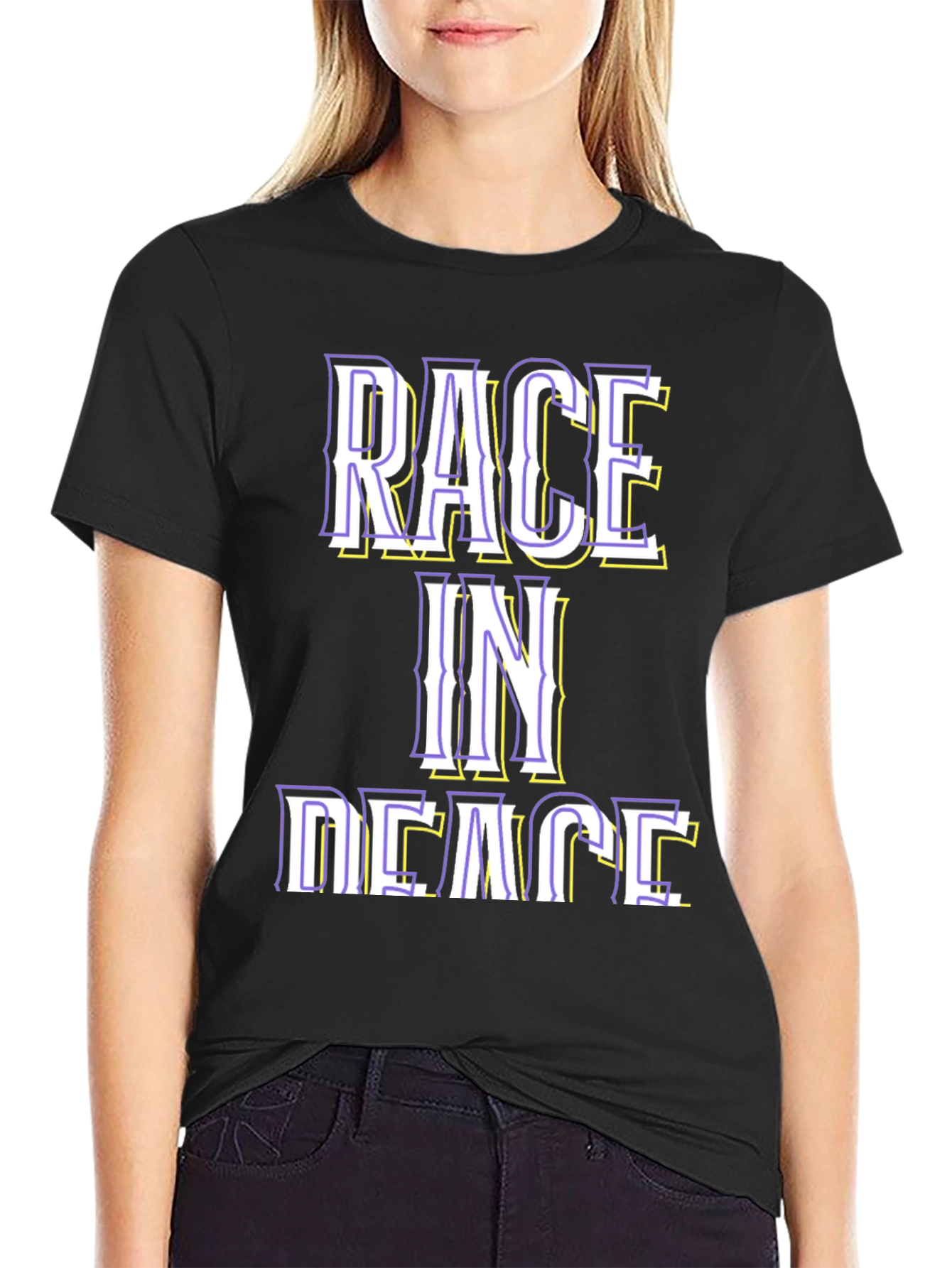 Black Race in Peace Graphic Tee view 2
