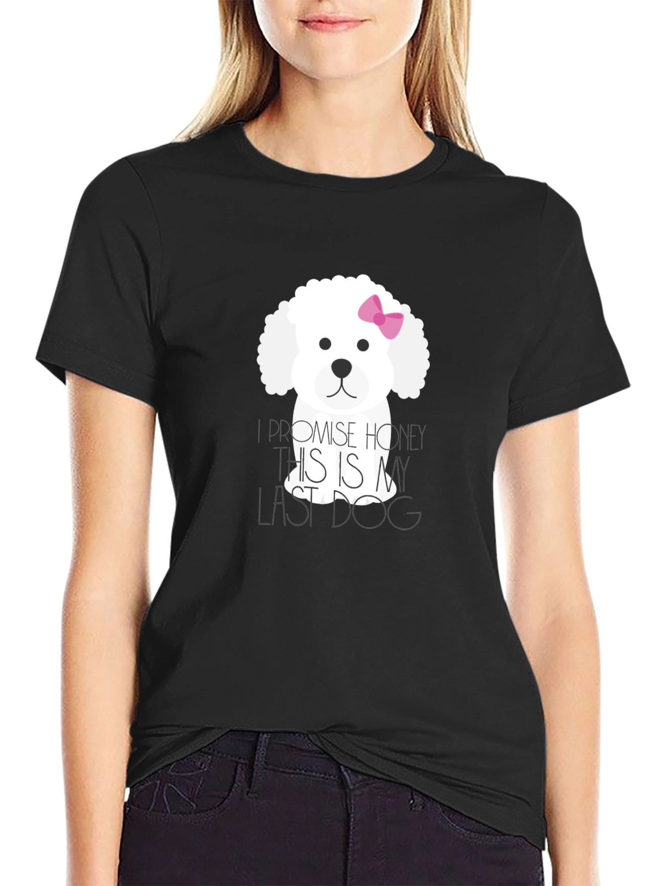 Black Last Dog Promise Graphic Tee - Cute Dog Lover Shirt view 2
