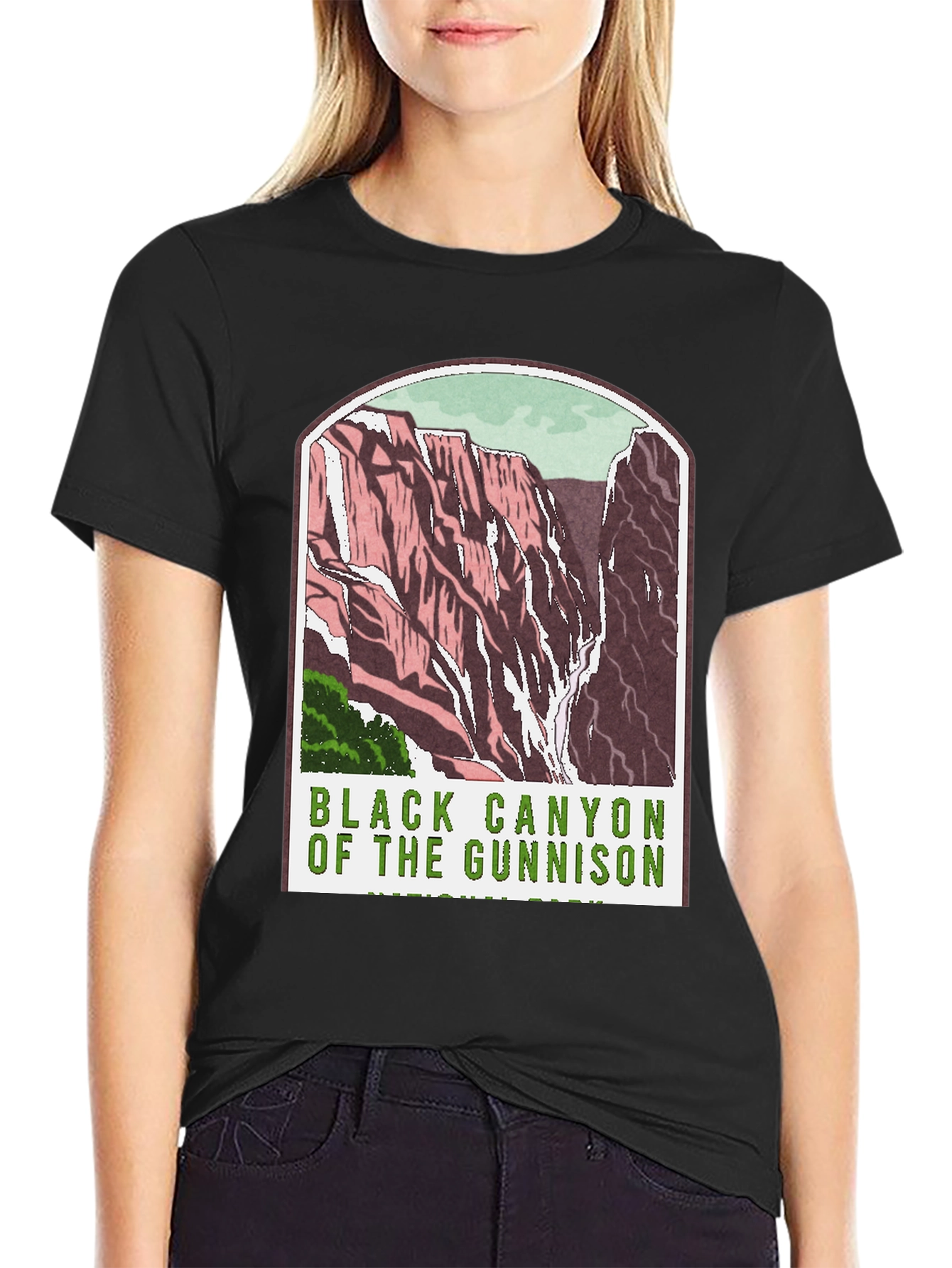 Black Black Canyon of the Gunnison T-Shirt view 2