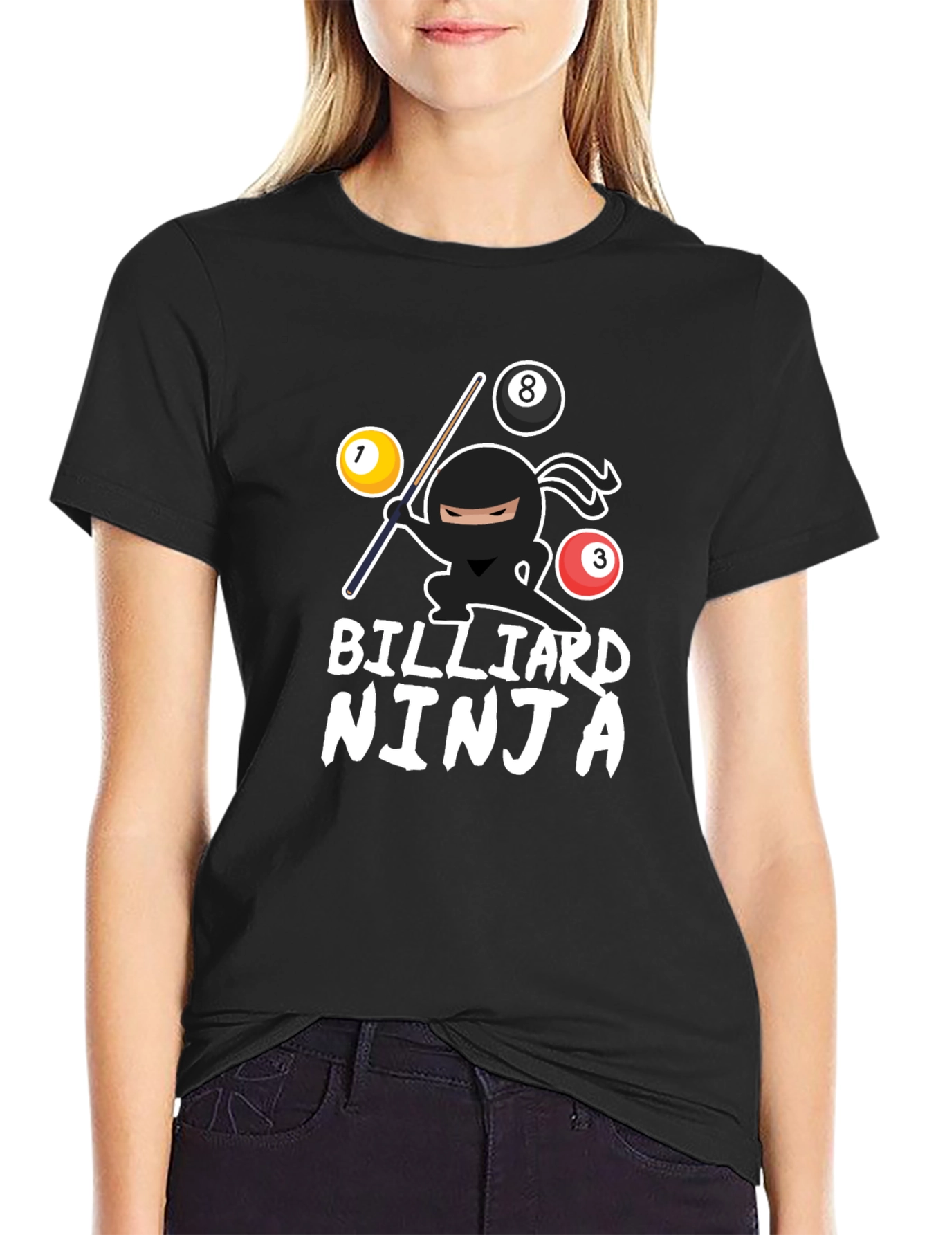 Billiard Ninja Graphic T-Shirt - Unique Pool Player Tee - 2