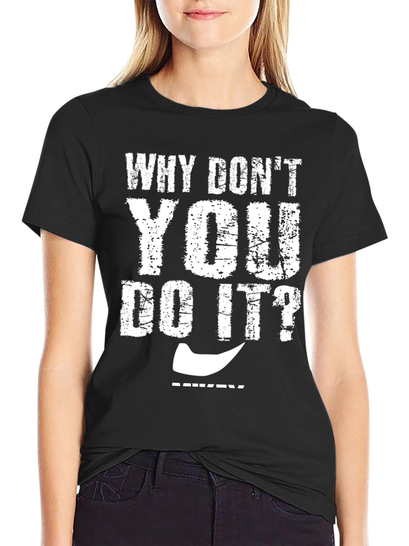 Black Why Don't You Do It? Graphic Tee view 2