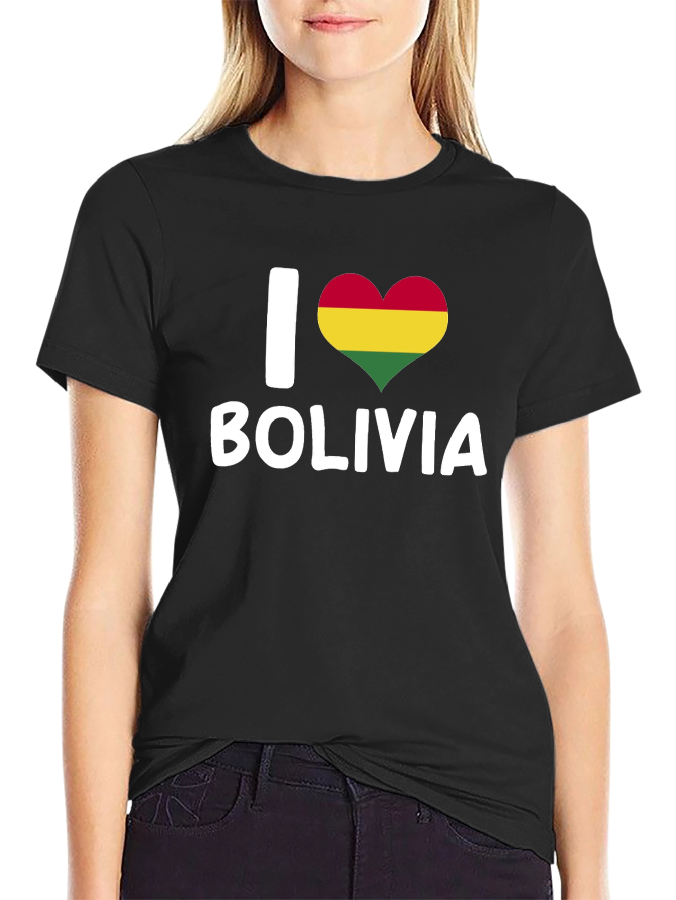 I Love Bolivia T-Shirt - Heart Flag Graphic Tee - 2