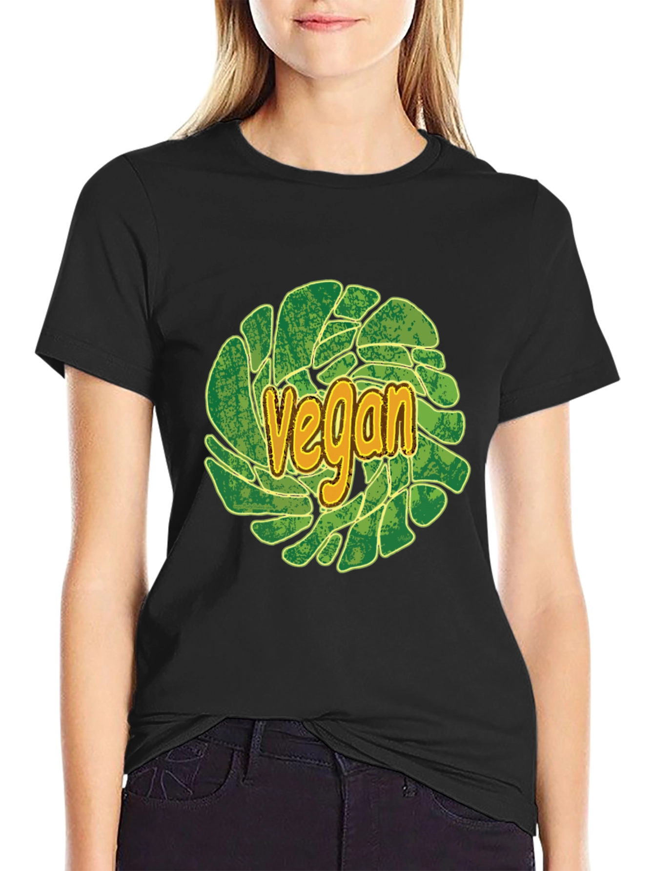 Black Vegan T-Shirt - Plant-Based Lifestyle Apparel view 2