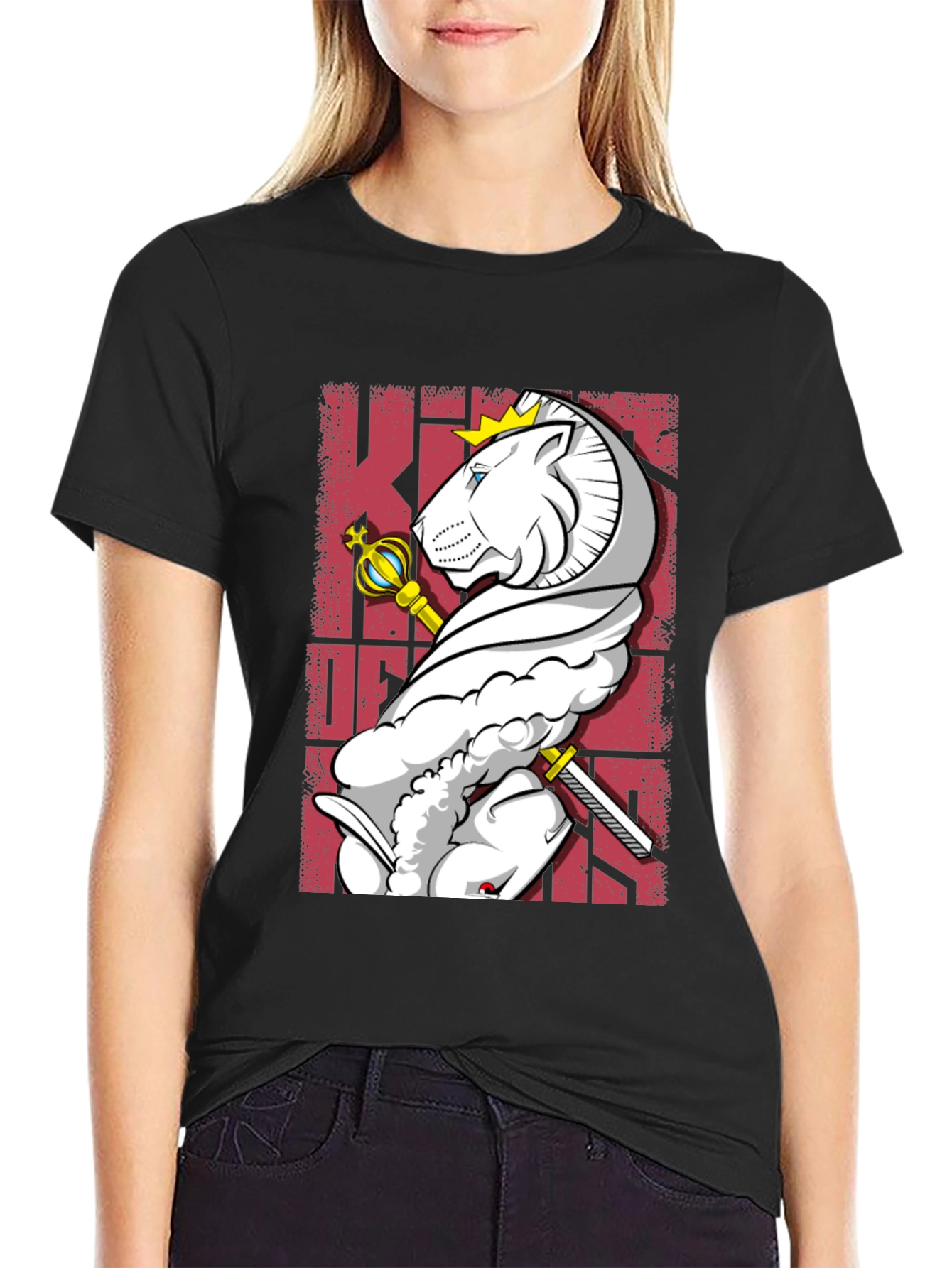 Black King Chess Piece Graphic Tee - Black Cotton T-Shirt view 2