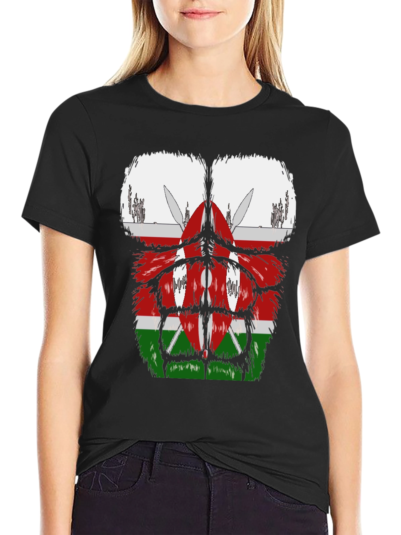 Kenya Flag Chest T-Shirt - Patriotic Pride - 2