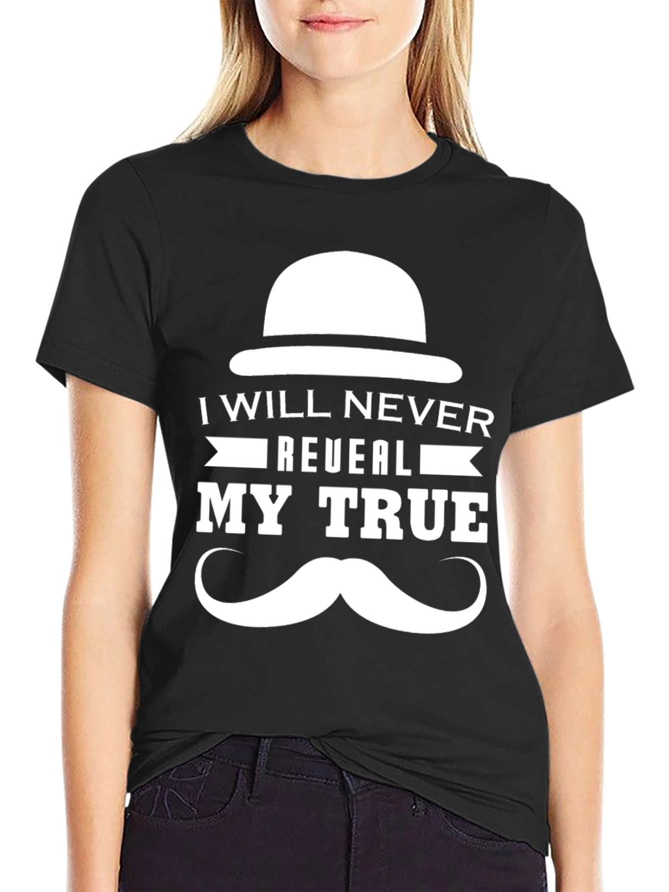 Black I Will Never Reveal My True Identity T-Shirt view 2