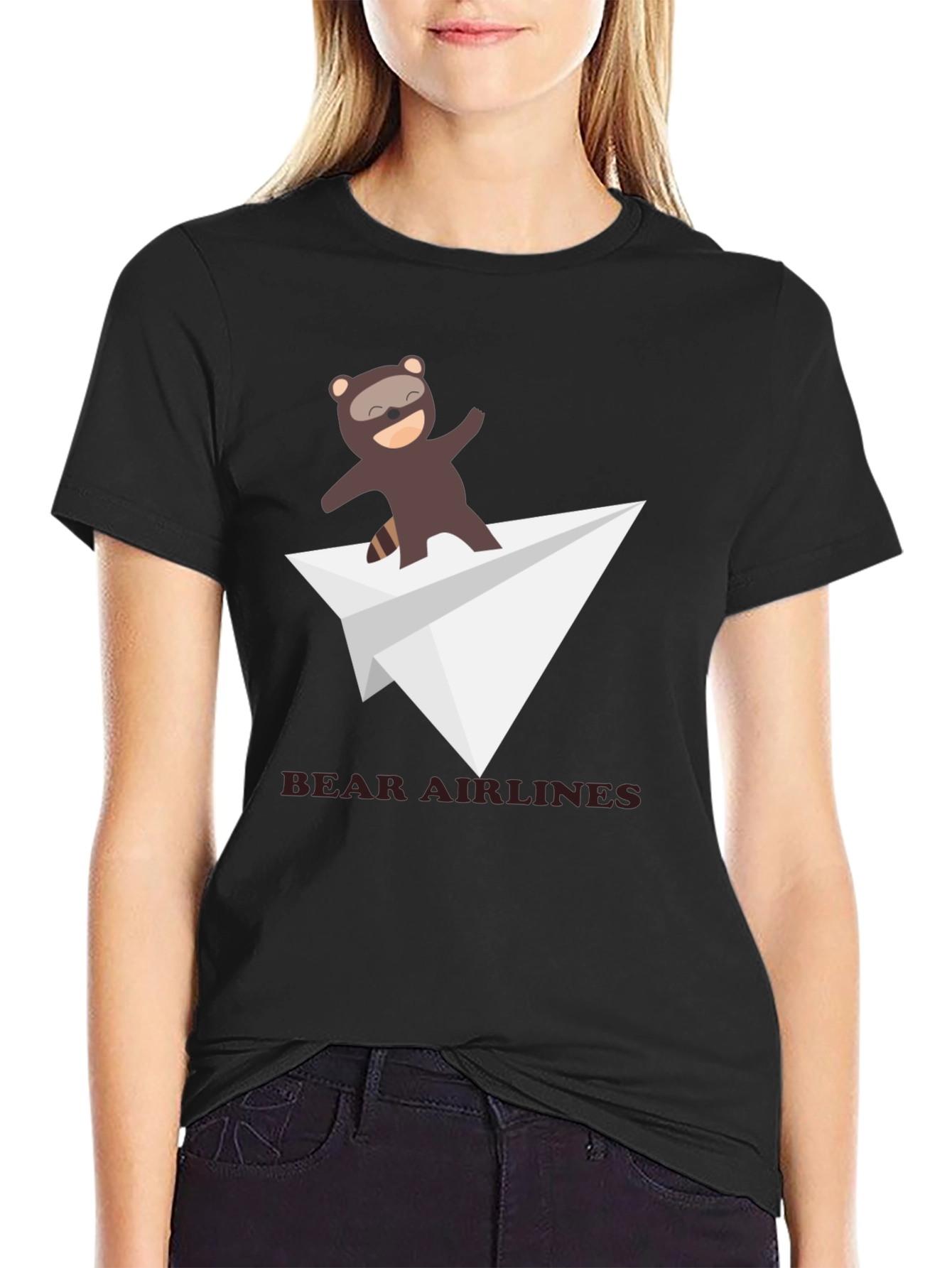 Black Bear Airlines Funny Graphic T-Shirt view 2