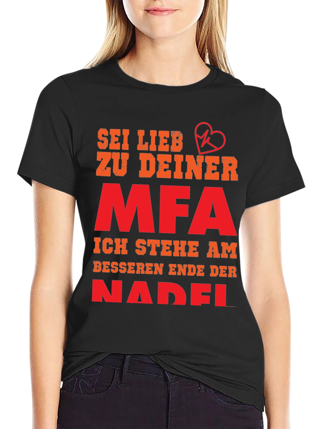 Black Sei Lieb Zu Deiner MFA T-Shirt - Medical Assistant Gift view 2