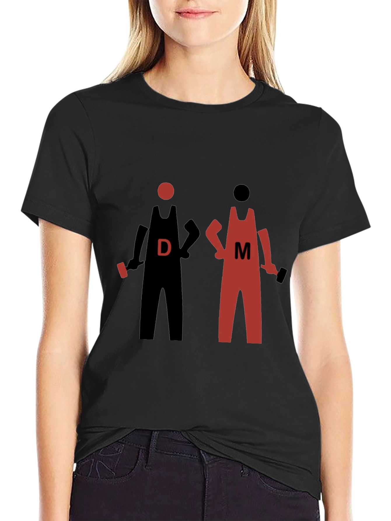 Black DM Wrestlers Graphic Tee - Black Cotton Shirt view 2