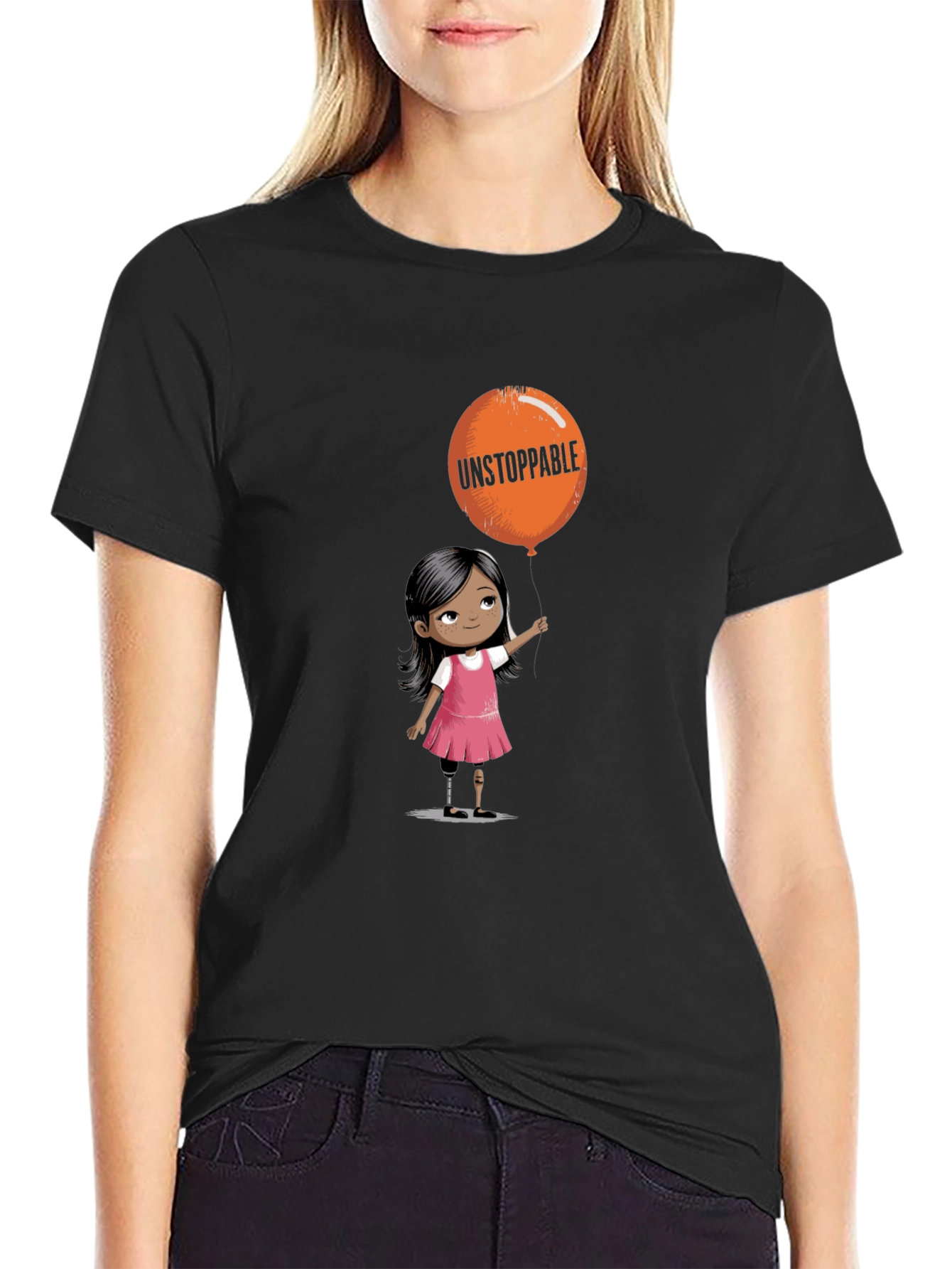 Black Unstoppable Girl Graphic Tee view 2