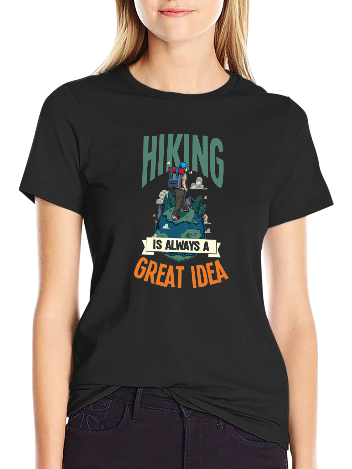 Black Hiking Is Always a Great Idea T-Shirt view 2