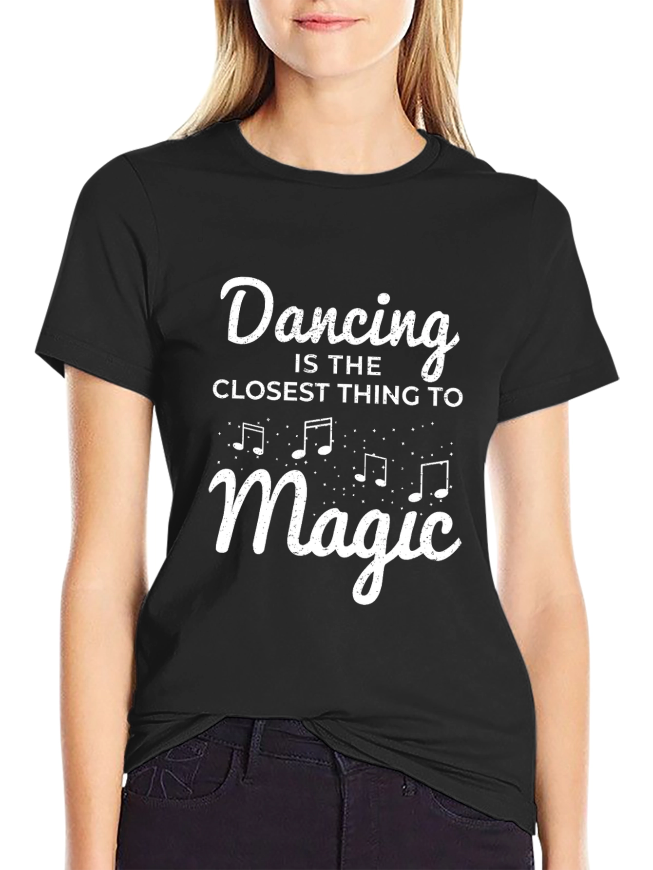 Black Dancing Is Magic Graphic Tee - Unisex view 2