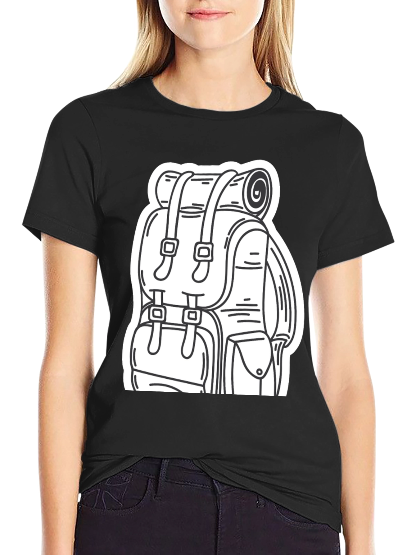 Black Backpack Graphic Tee - Adventure Ready view 2