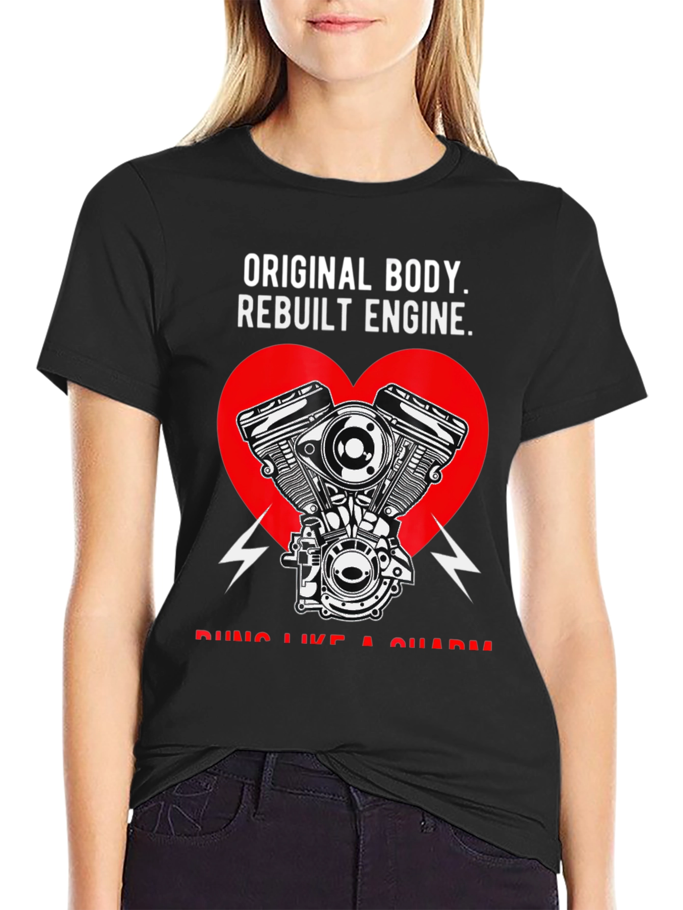 Black Original Body Rebuilt Engine Men's Tee view 2