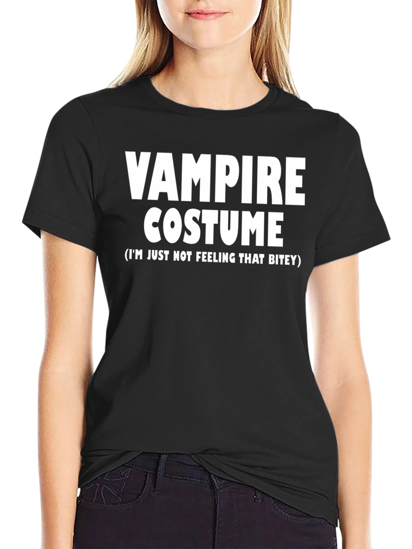 Black Vampire Costume Funny T-Shirt view 2
