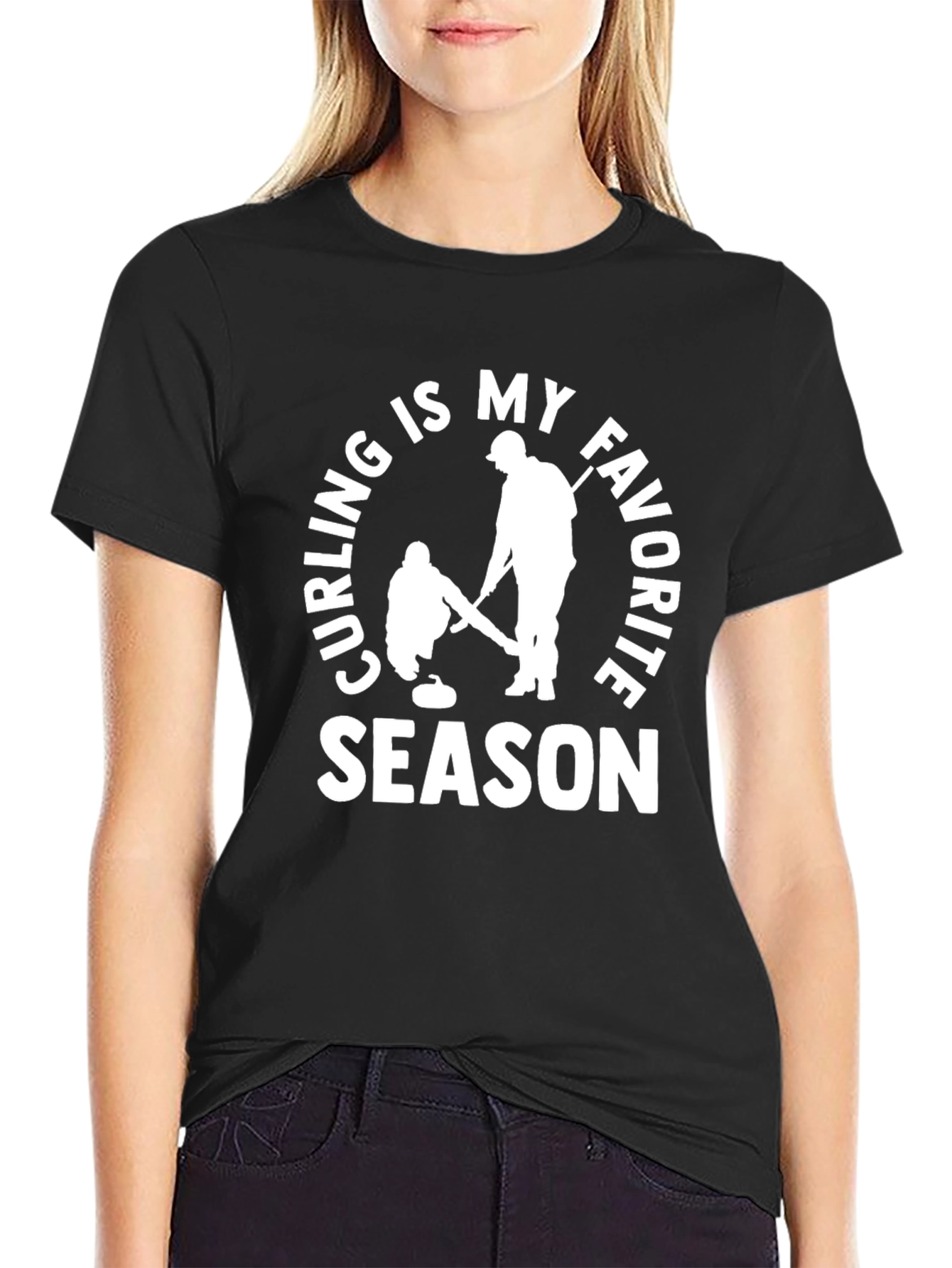 Black Curling is My Favorite Season T-Shirt view 2
