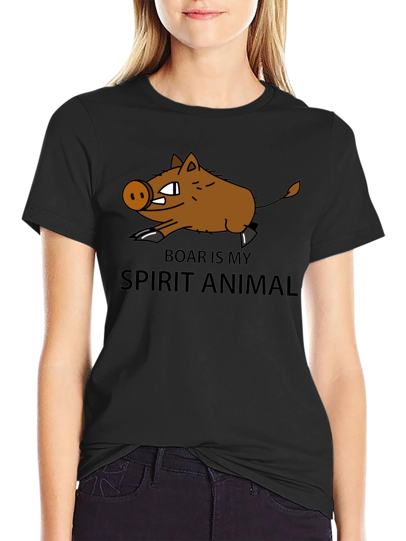 Black Boar Is My Spirit Animal Graphic T-Shirt view 2