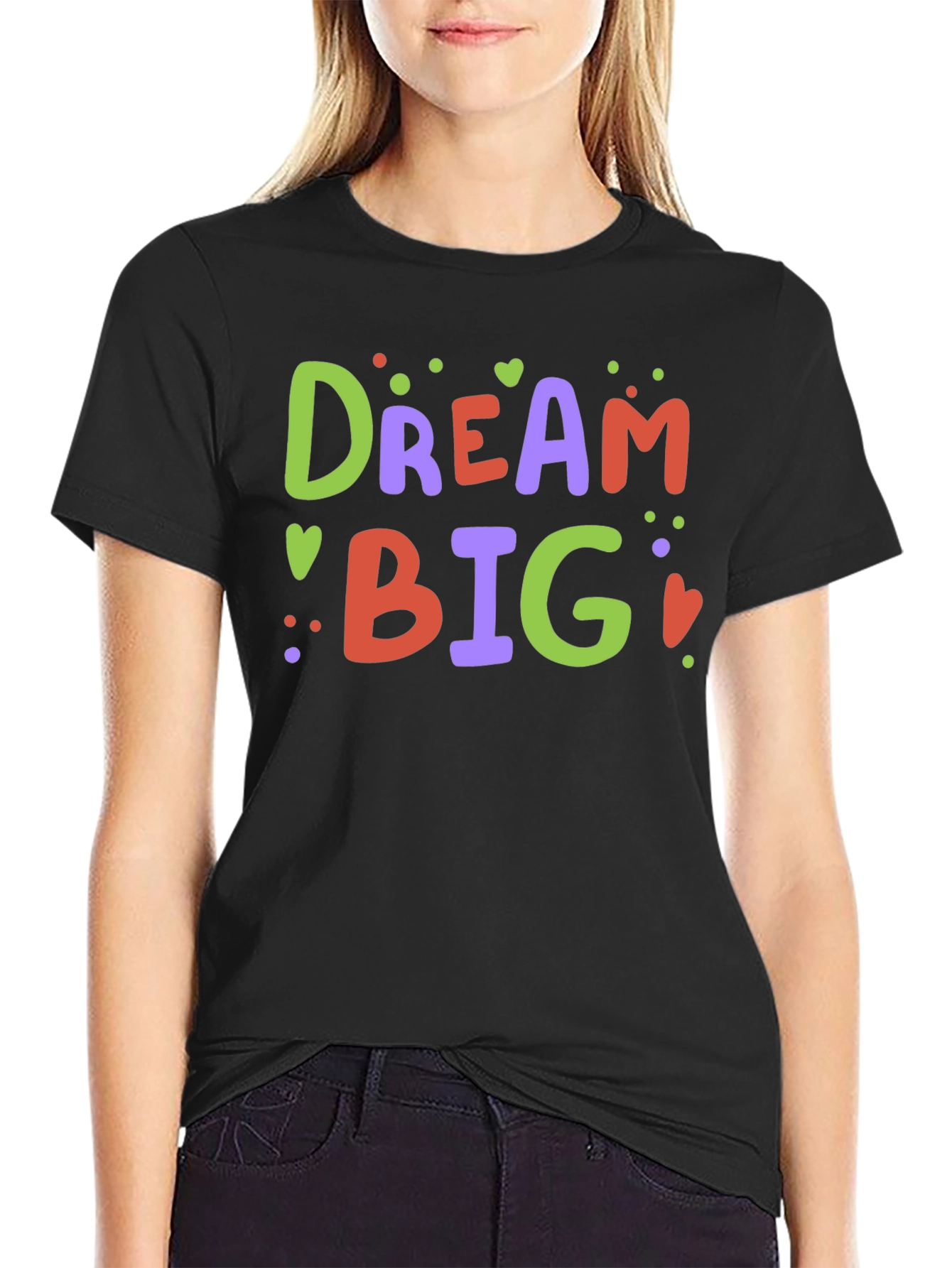 Black Dream Big Graphic Tee - Motivational T-Shirt view 2
