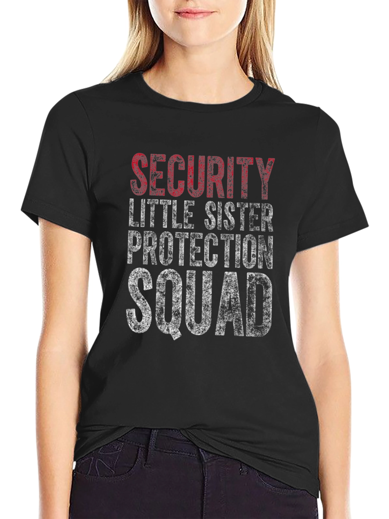 Black Security Little Sister Squad Tee view 2