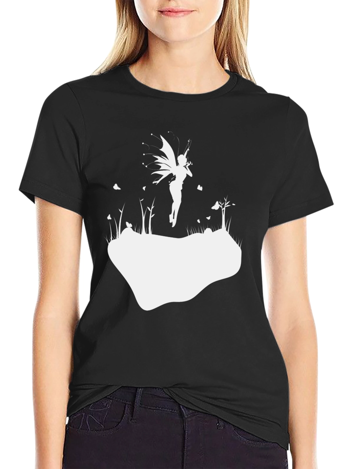 Black Enchanted Fairy T-Shirt - Black Cotton Tee view 2
