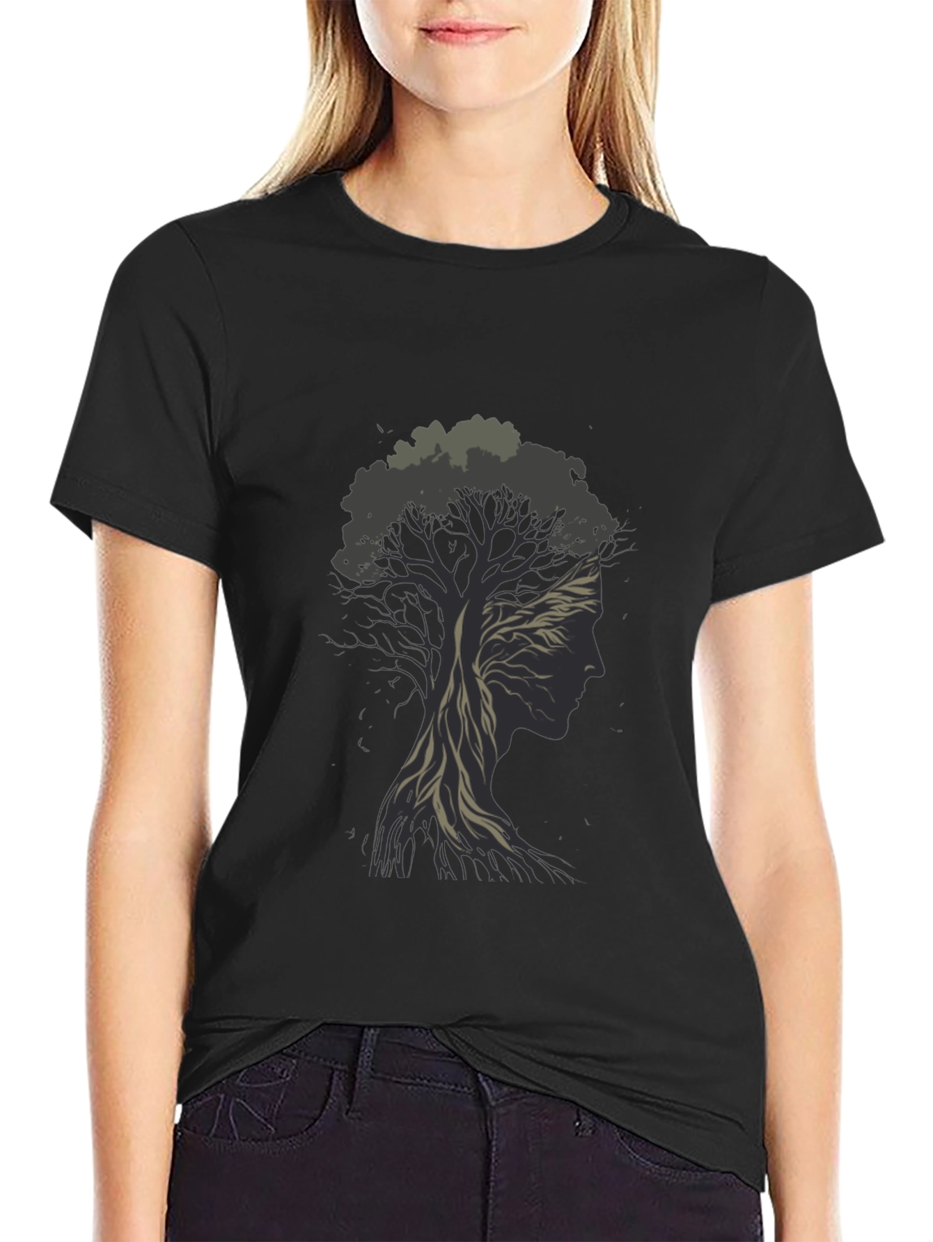 Black Nature's Silhouette Tee - Black Graphic T-Shirt view 2