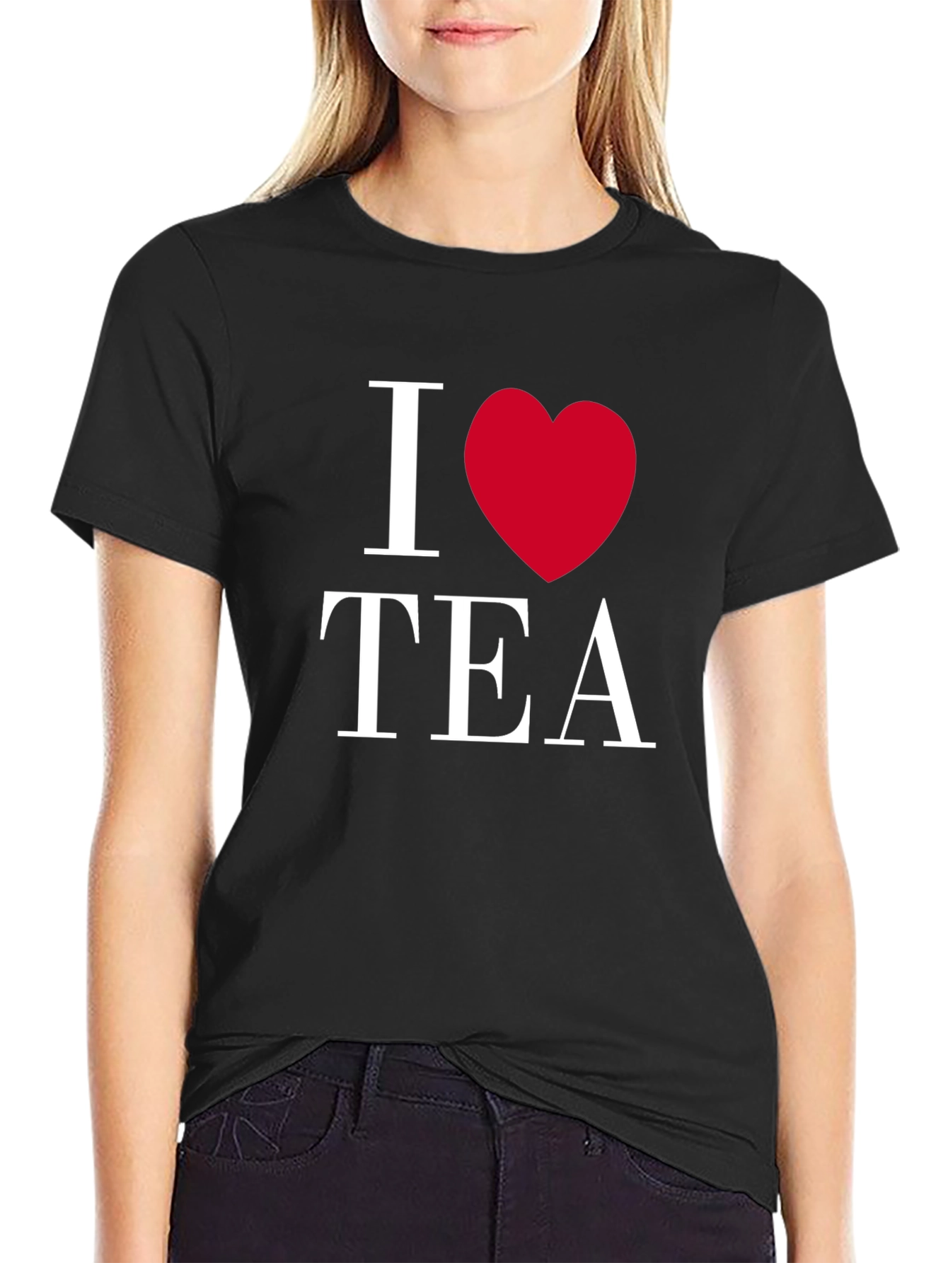 Black I Heart Tea Black Graphic Tee view 2