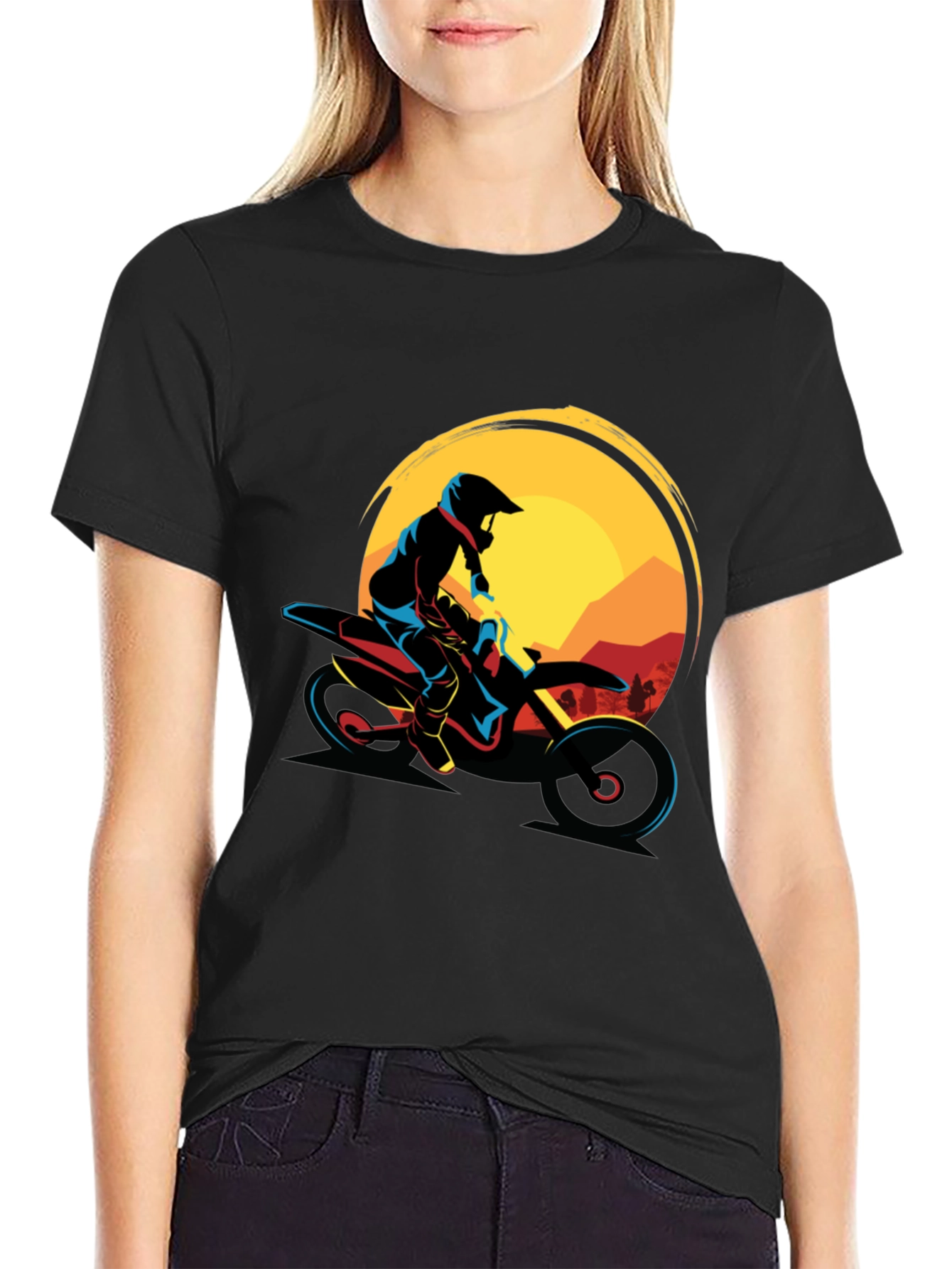 Black Motocross Graphic Tee - Adventure Ride view 2