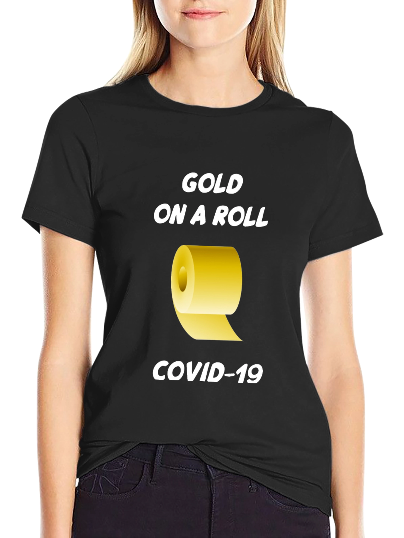 Black Gold On A Roll COVID-19 T-Shirt view 2