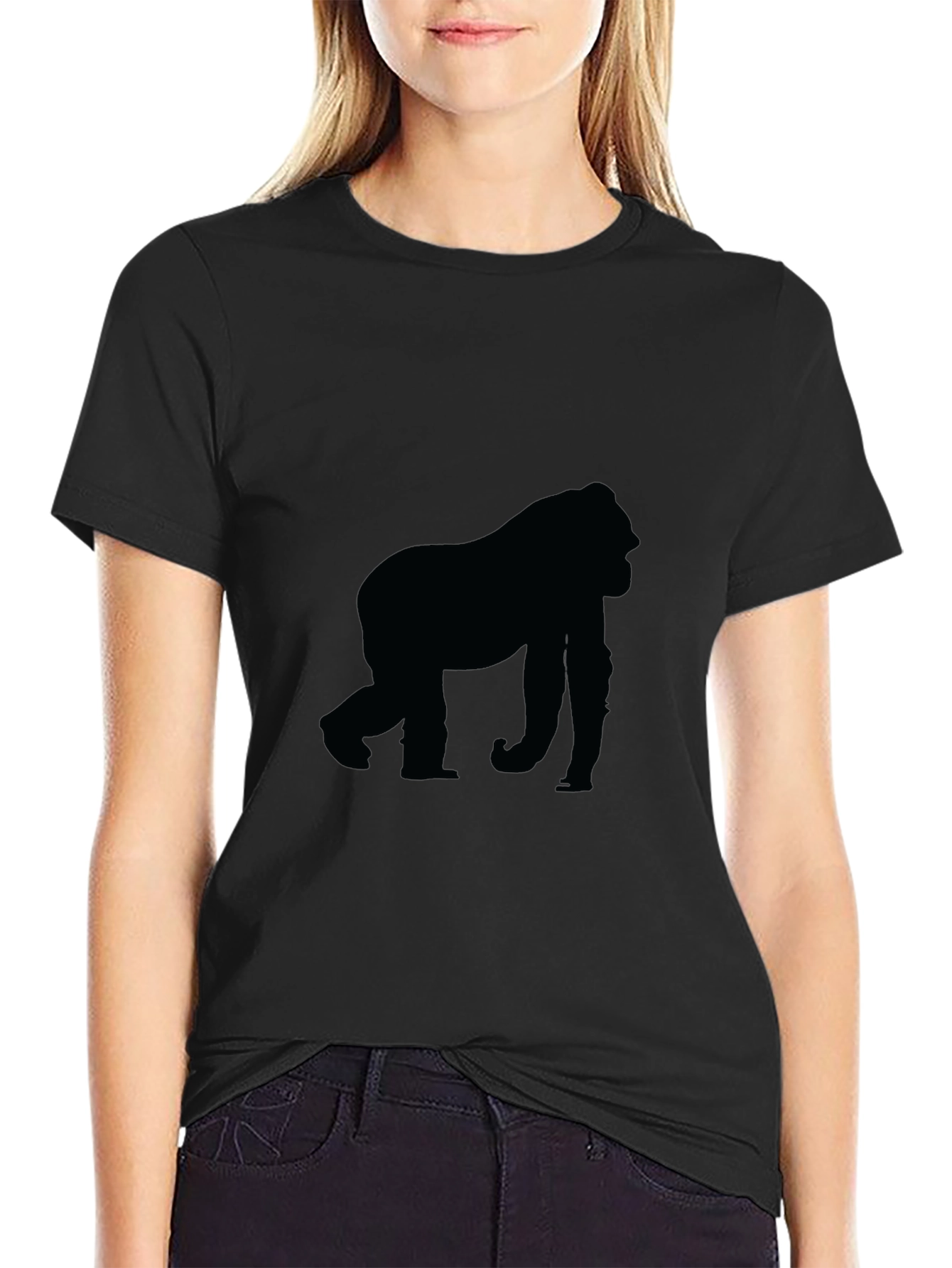 Black Black Gorilla Silhouette T-Shirt view 2
