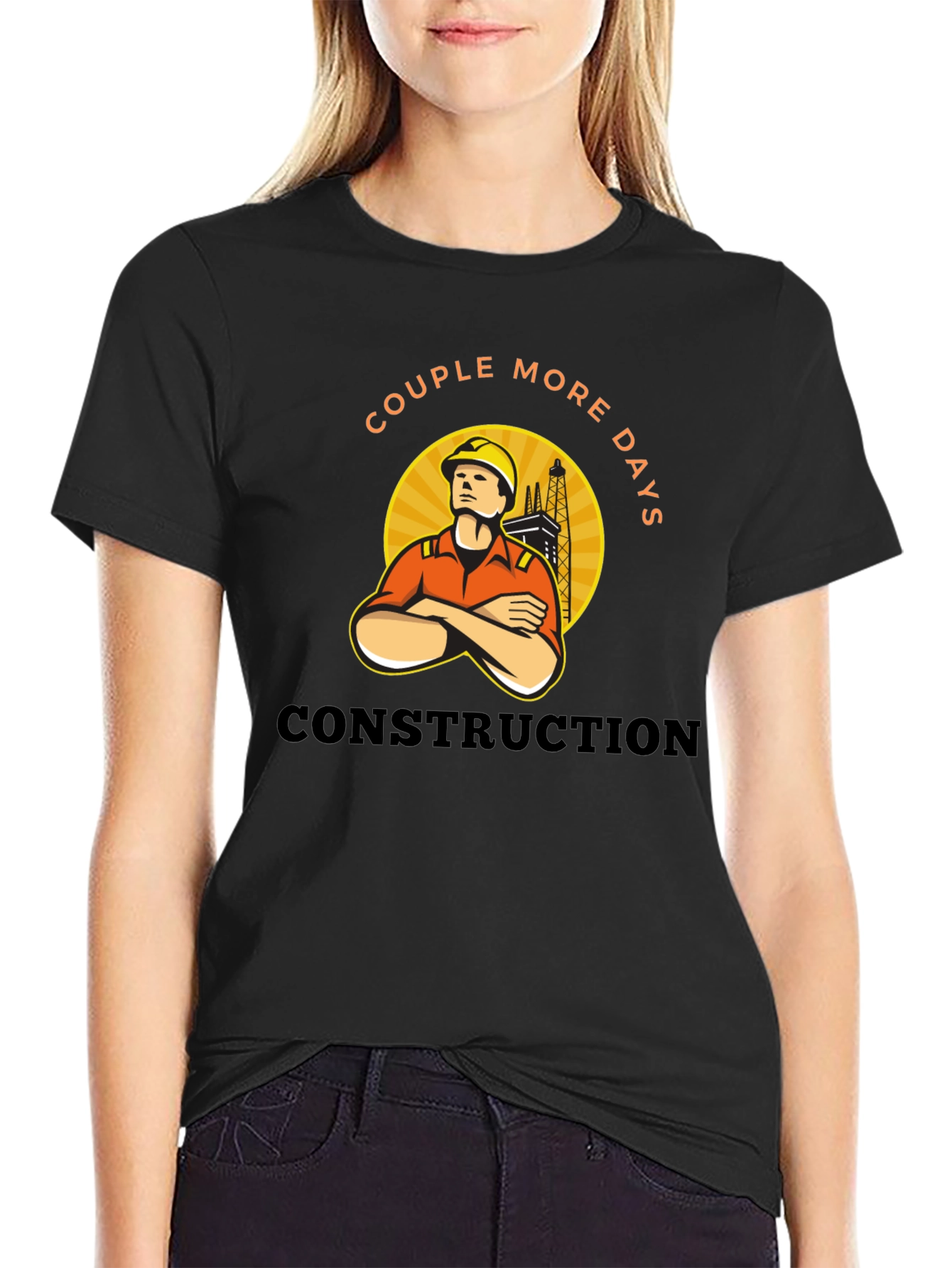 Black Construction Worker Tee - Couple More Days view 2