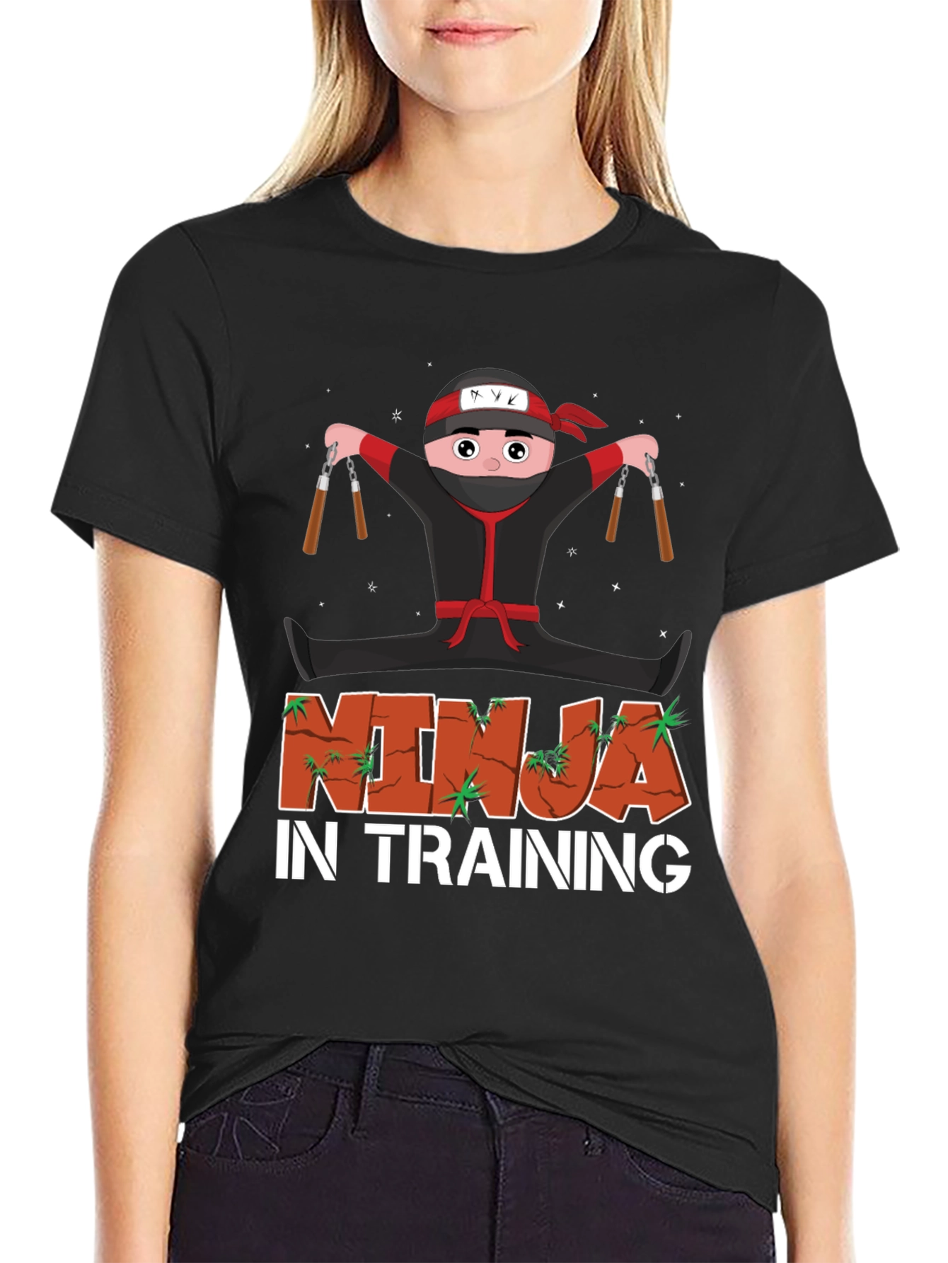 Black Ninja in Training Graphic Tee view 2