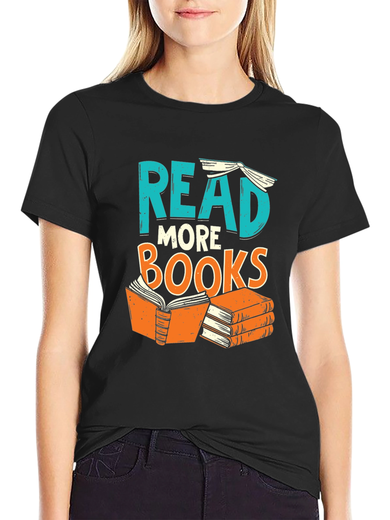 Black Read More Books Graphic T-Shirt view 2