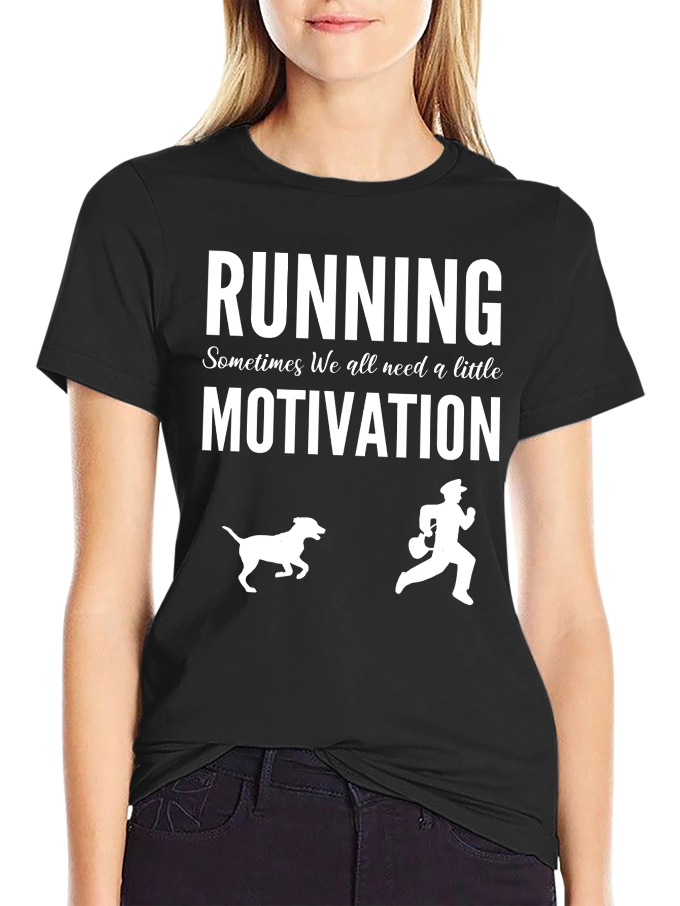 Black Running Motivation T-Shirt view 2