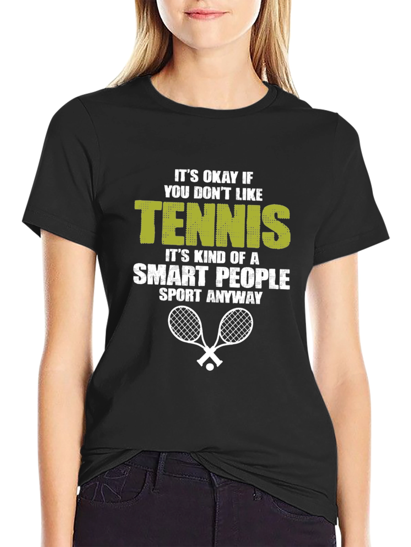 Black Funny Tennis Lover T-Shirt - Smart People Sport view 2