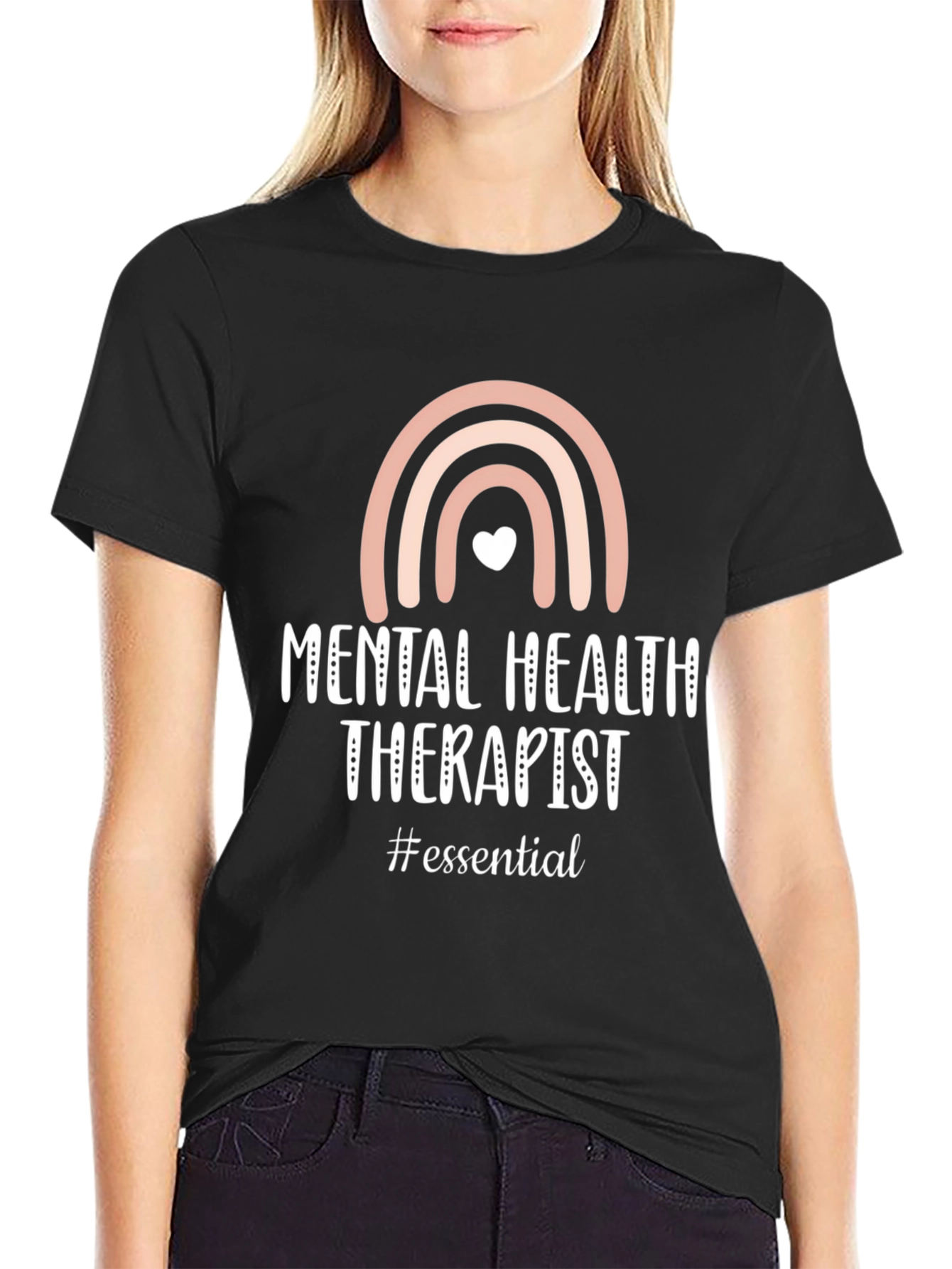 Black Mental Health Therapist Essential T-Shirt view 2