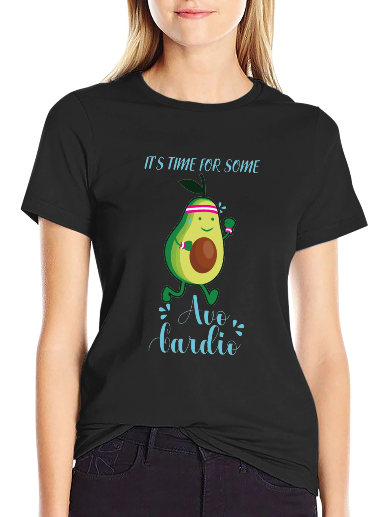 Black Avo Cardio T-Shirt - Funny Workout Tee view 2