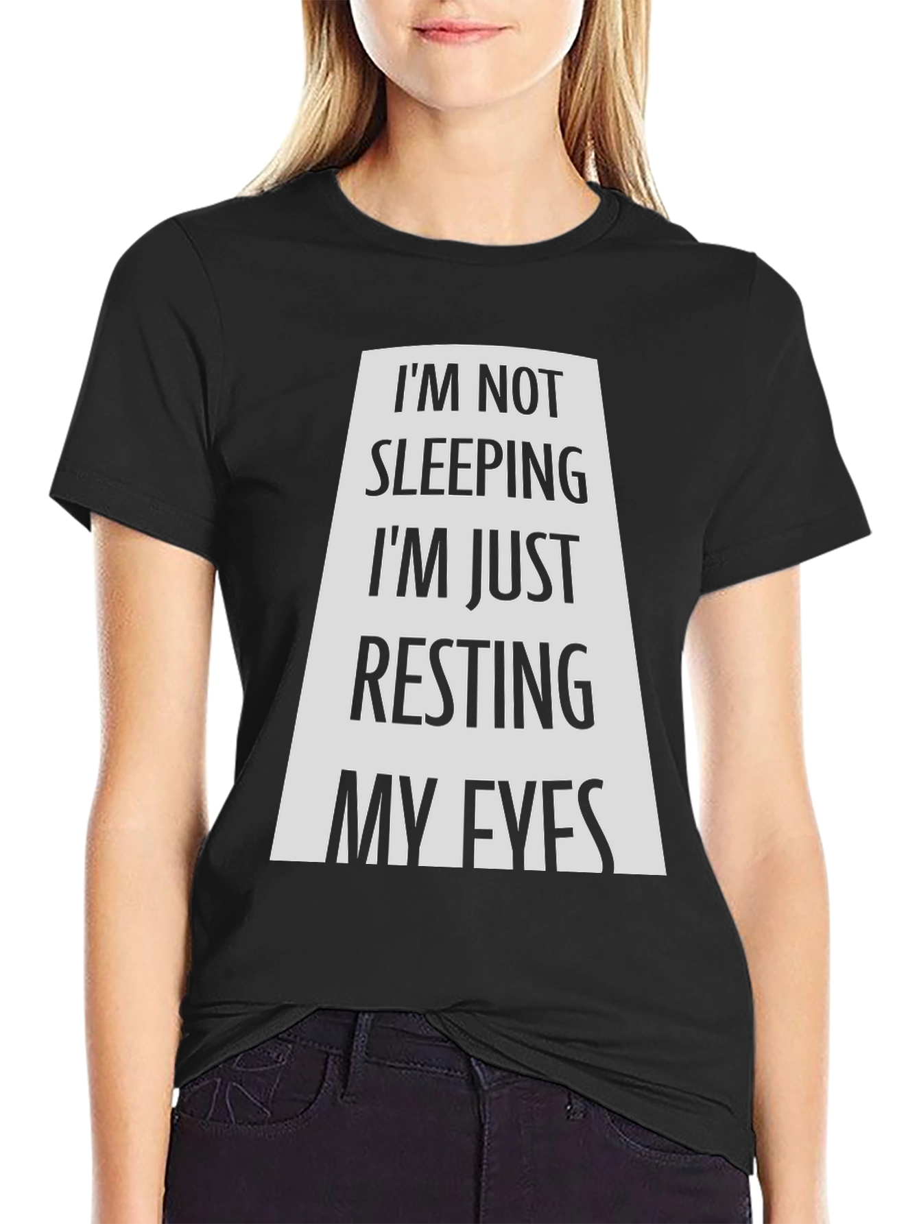 Black Funny "Resting My Eyes" Graphic T-Shirt view 2