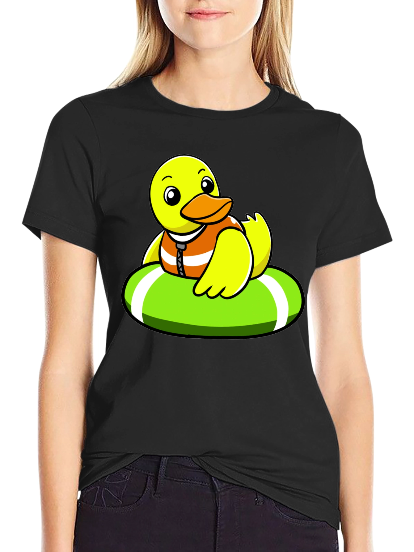 Black Duck on Inner Tube Graphic Tee view 2
