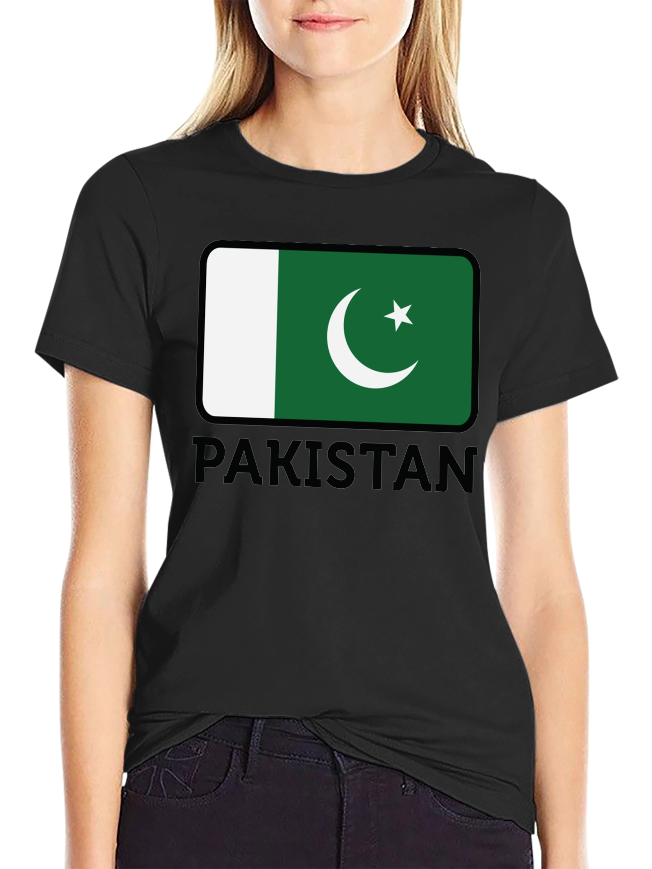 Black Pakistan Flag T-Shirt - Show Your Pride! view 2