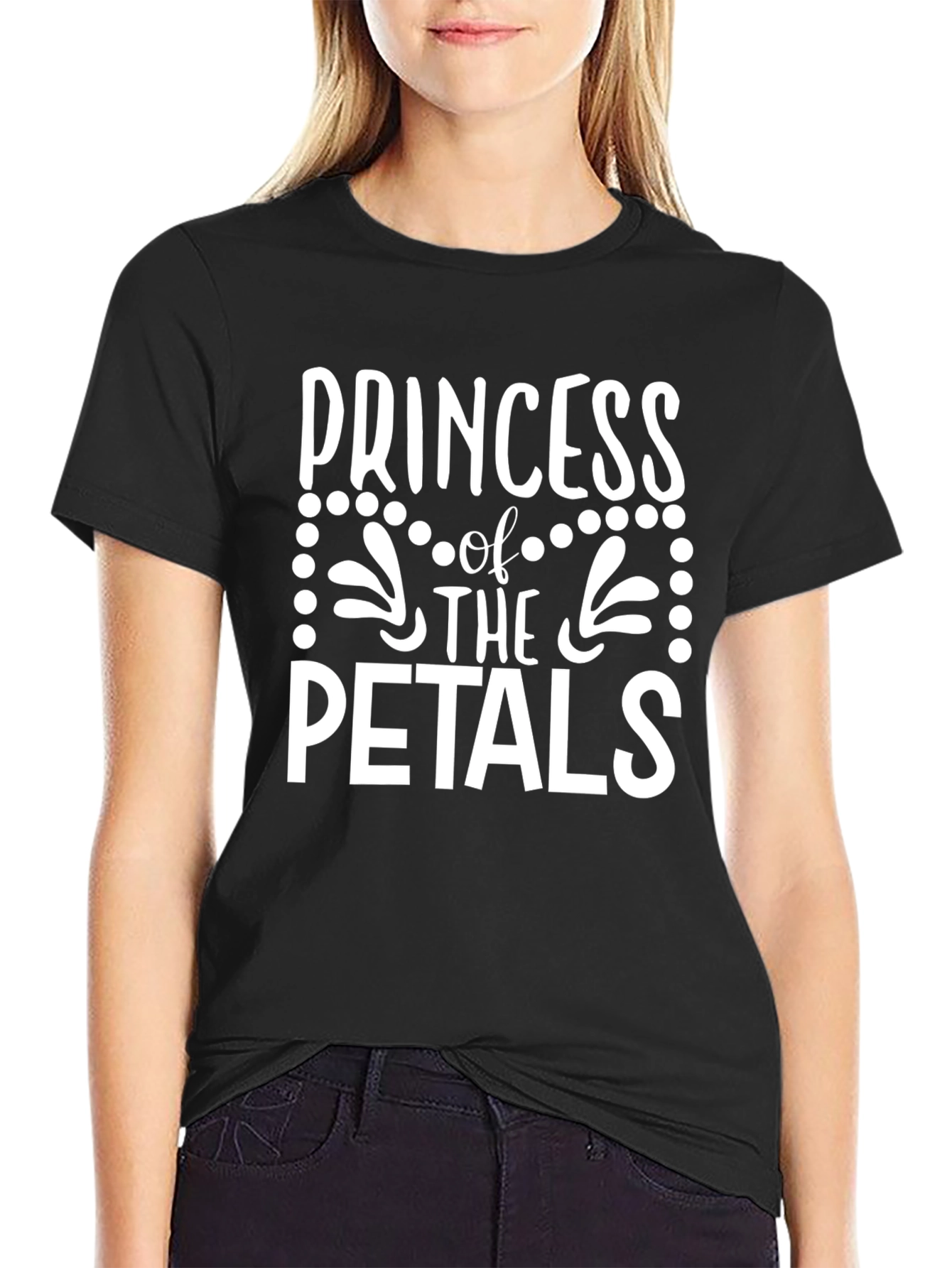 Black Princess of the Petals Black T-Shirt view 2