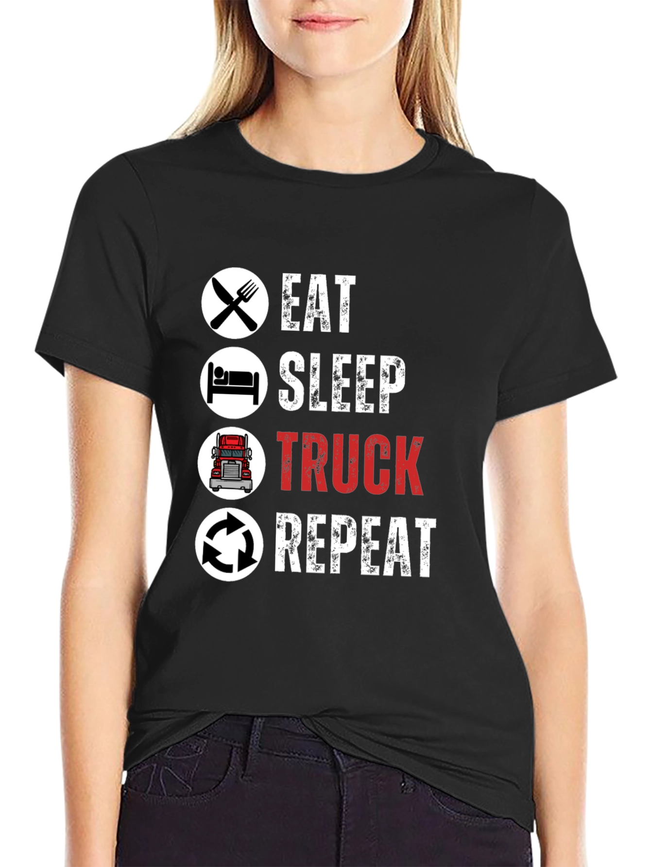 Eat Sleep Truck Repeat T-Shirt - Trucker Life - 2