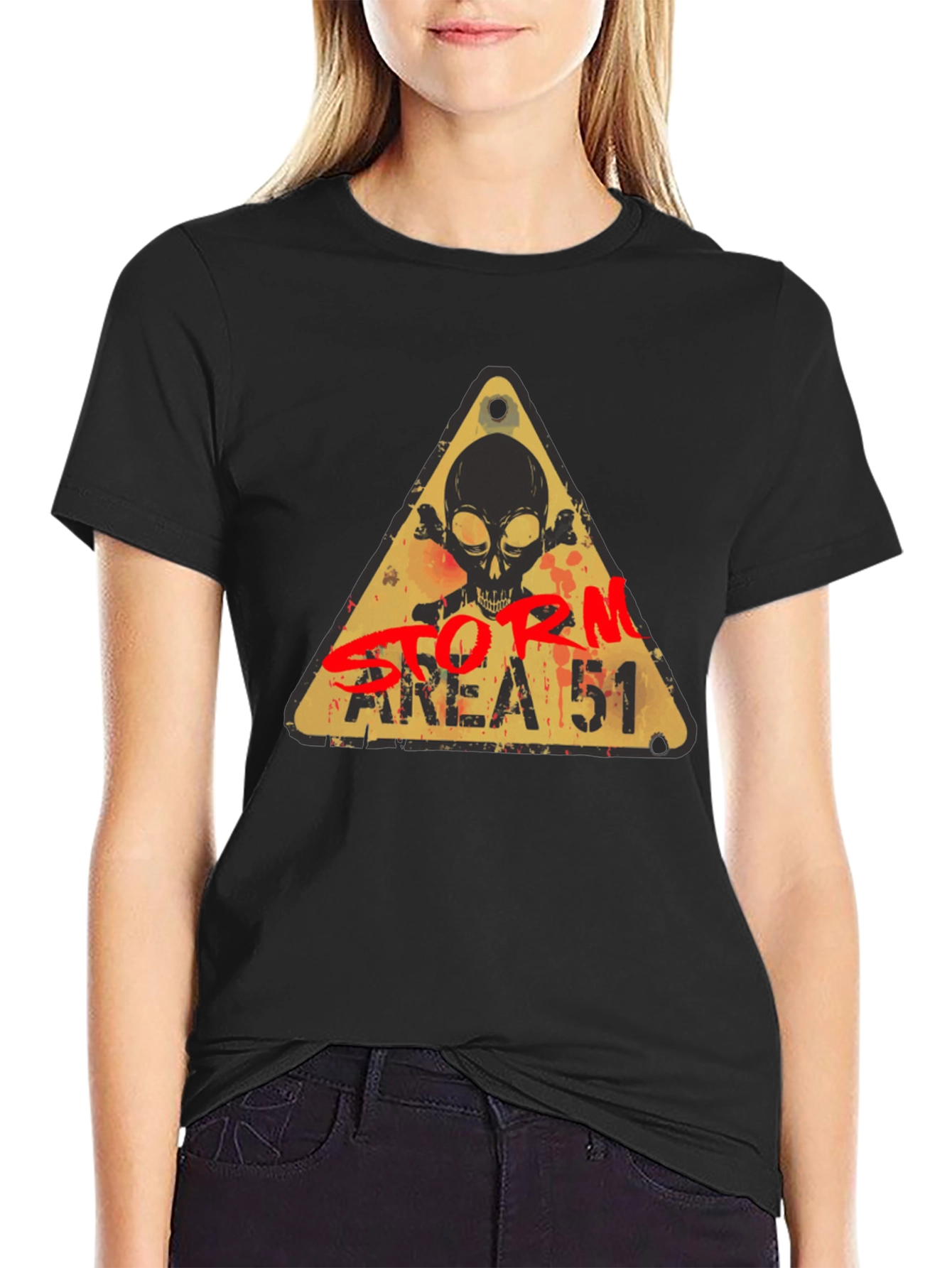 Black Storm Area 51 Alien Graphic Tee view 2