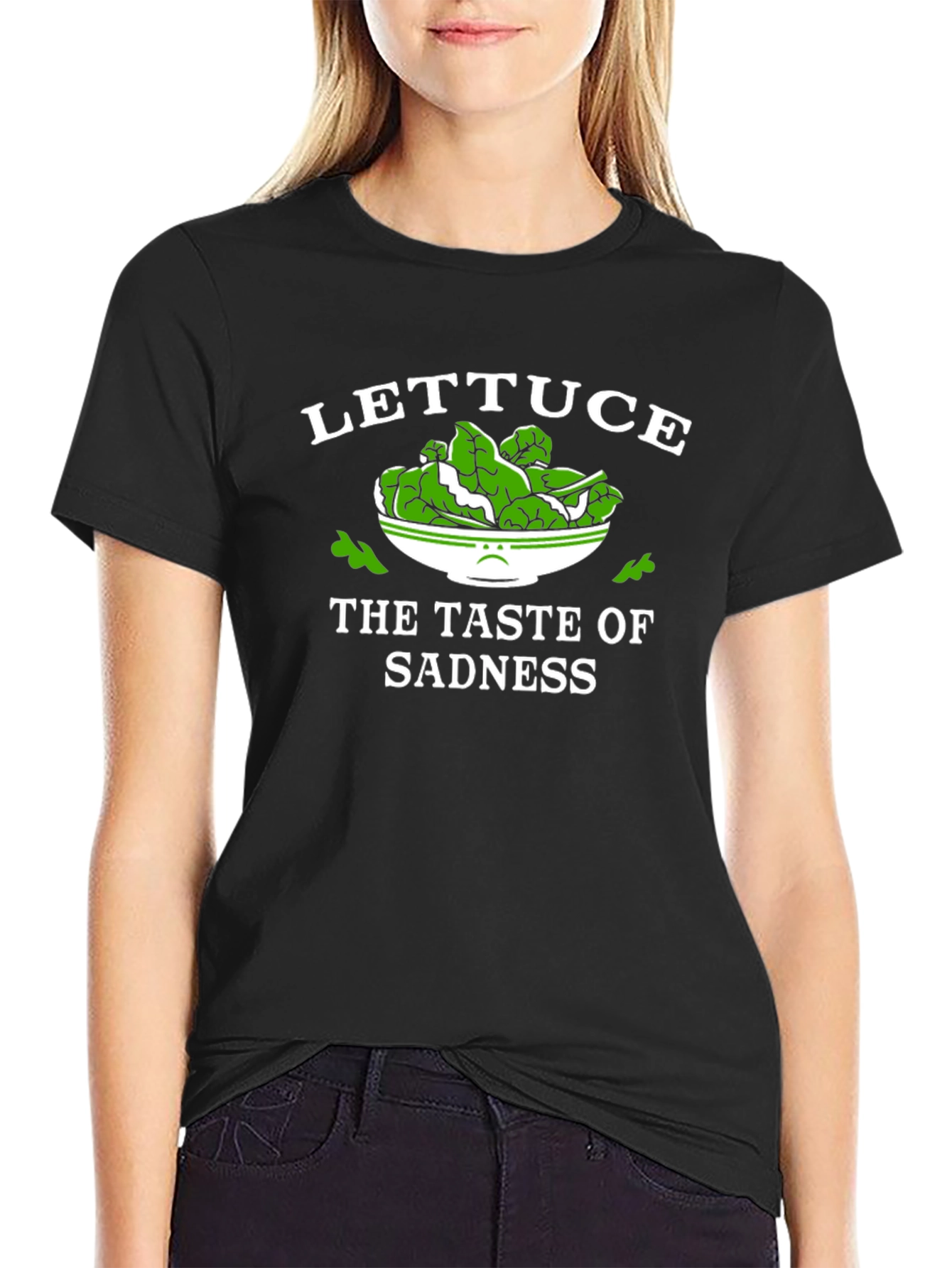 Black Lettuce The Taste of Sadness T-Shirt - Funny Vegan Tee view 2