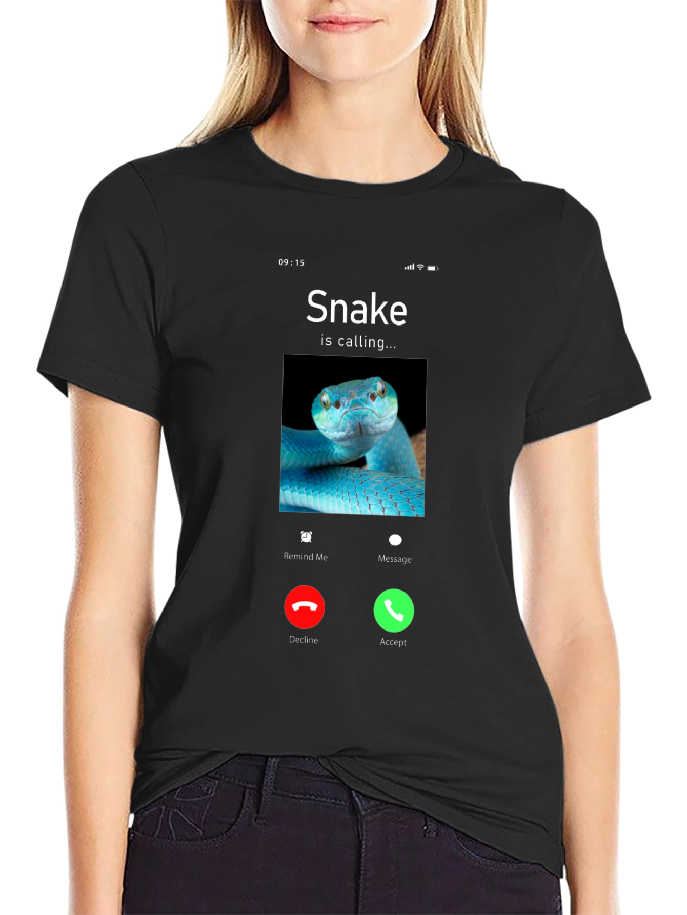 Black Snake Calling T-Shirt - Funny Reptile Lover Tee view 2
