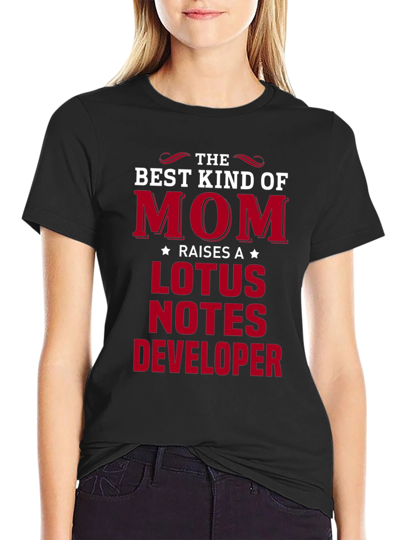 Black Best Kind of Mom Lotus Notes Developer T-Shirt view 2