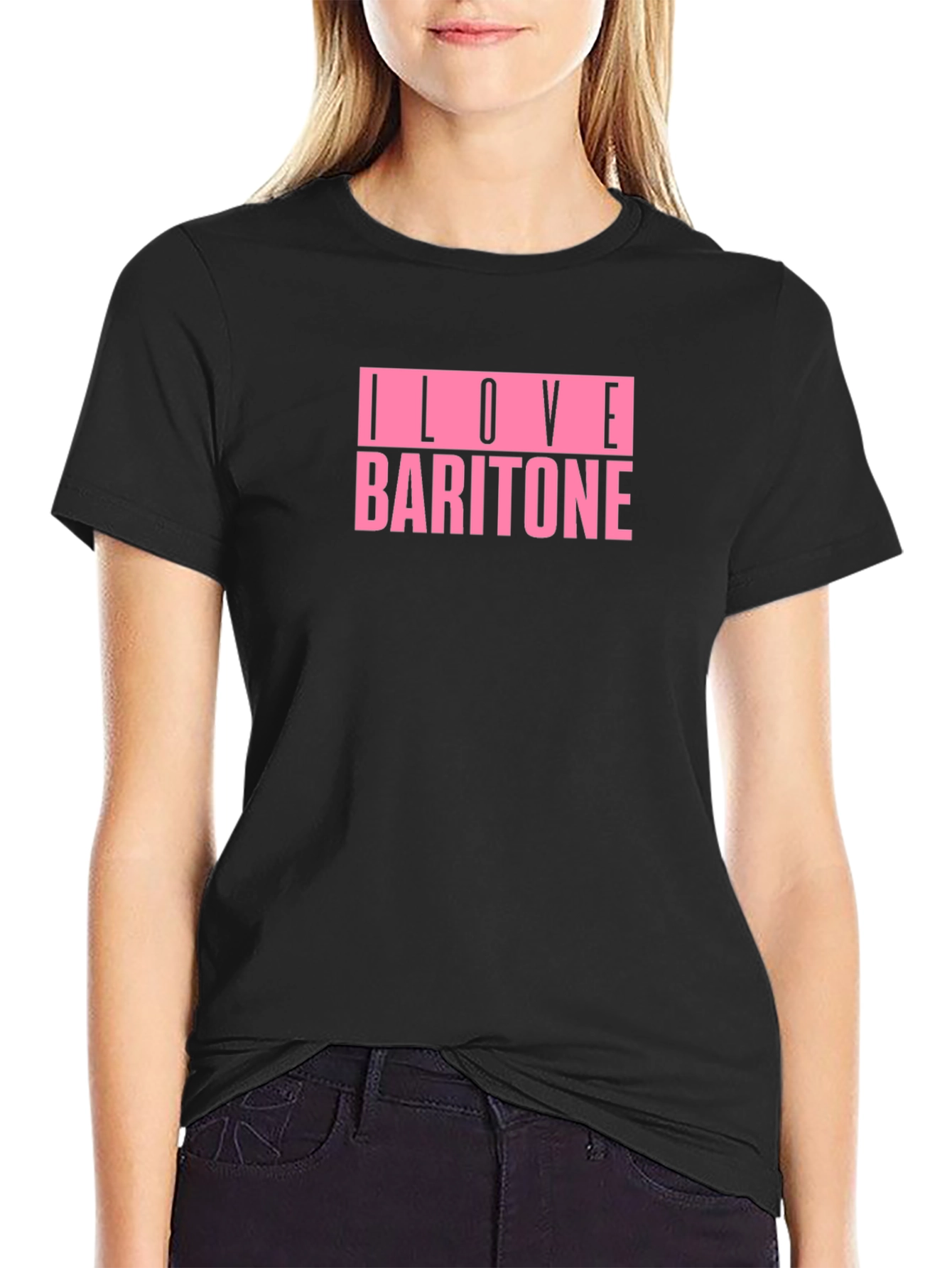 Black I Love Baritone T-Shirt - Music Vocalist Tee view 2