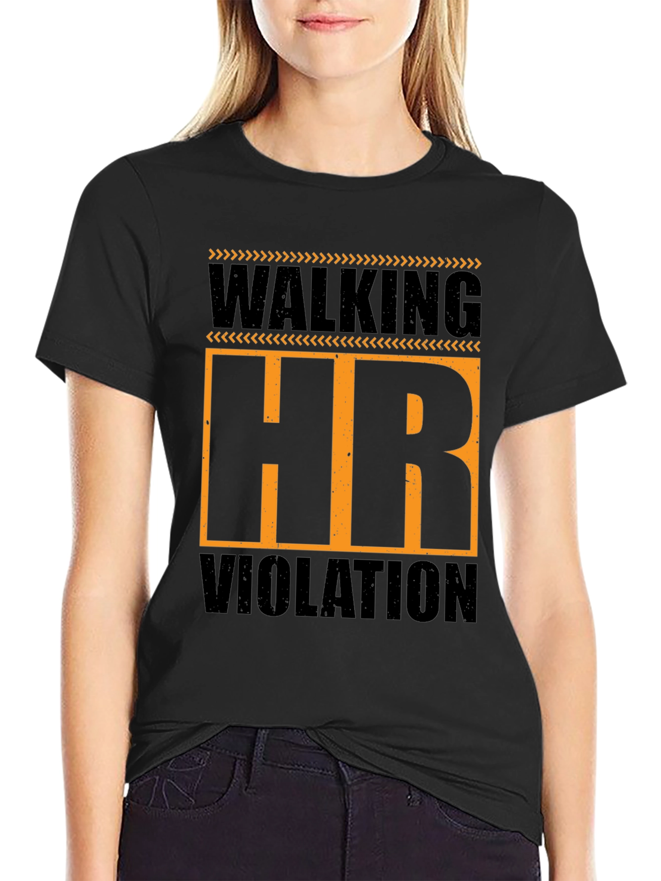 Black Walking HR Violation Graphic T-Shirt view 2