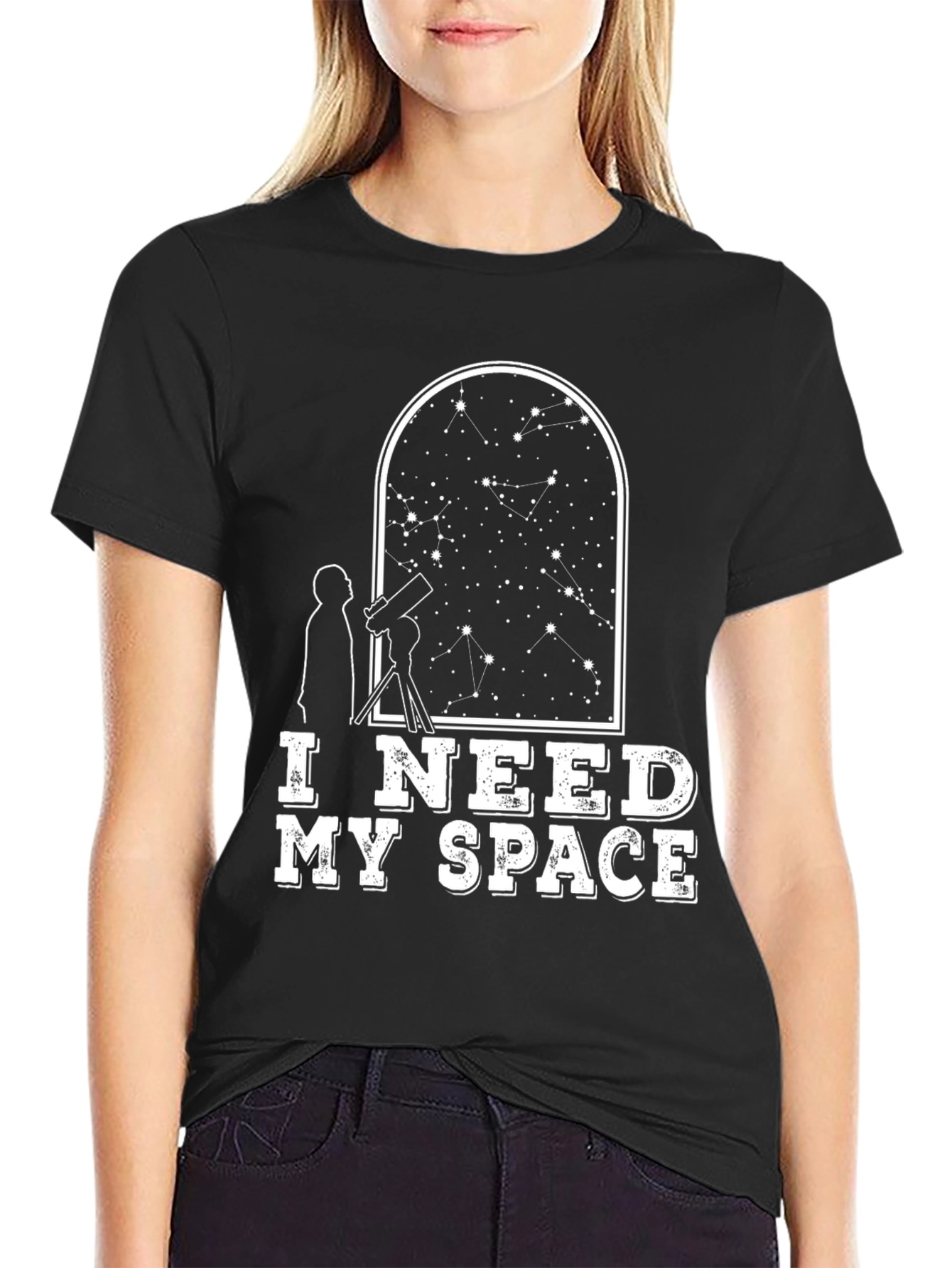 Black I Need My Space Graphic Tee view 2